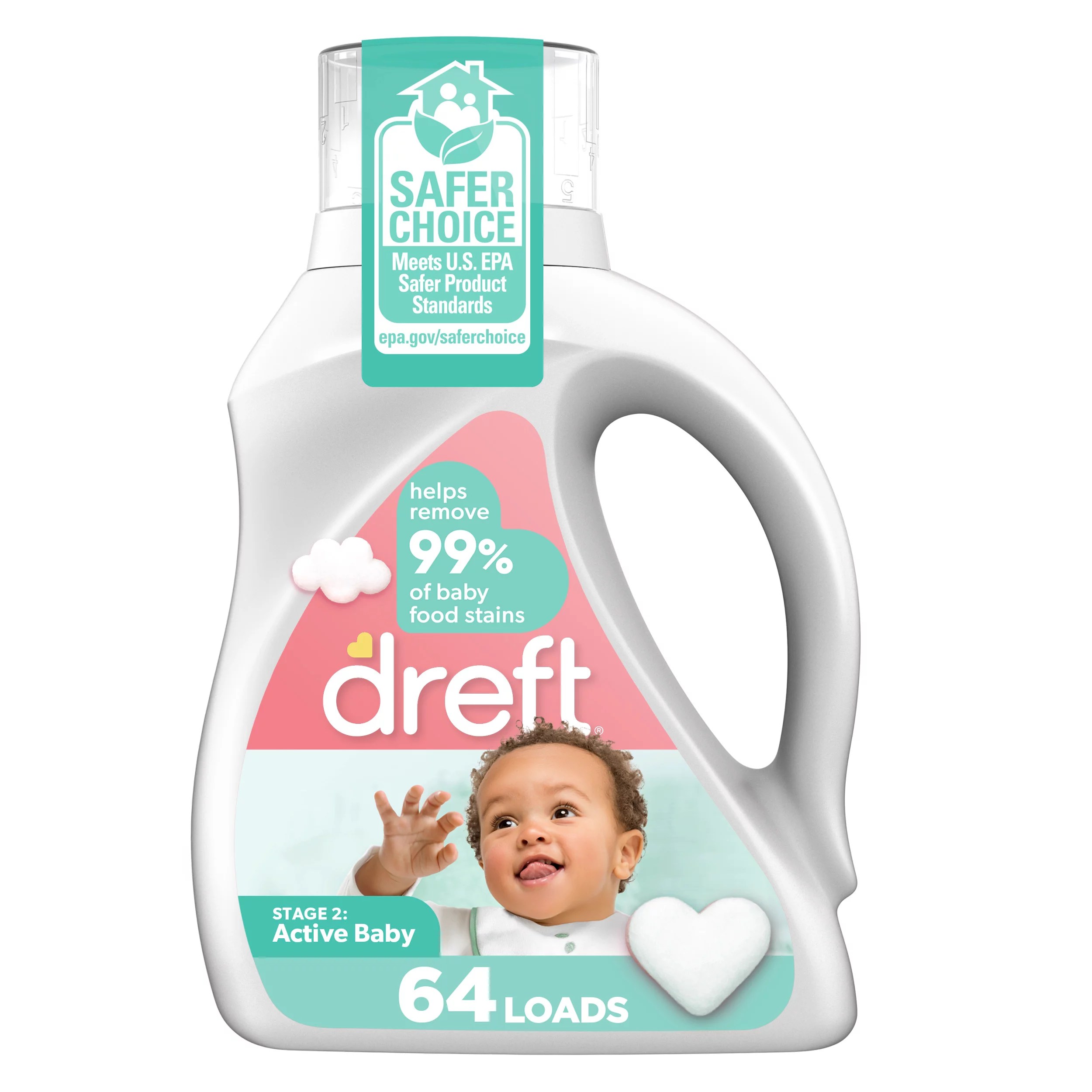Dreft Stage 2 Active Baby HE Liquid Laundry Detergent 64 Loads Shop