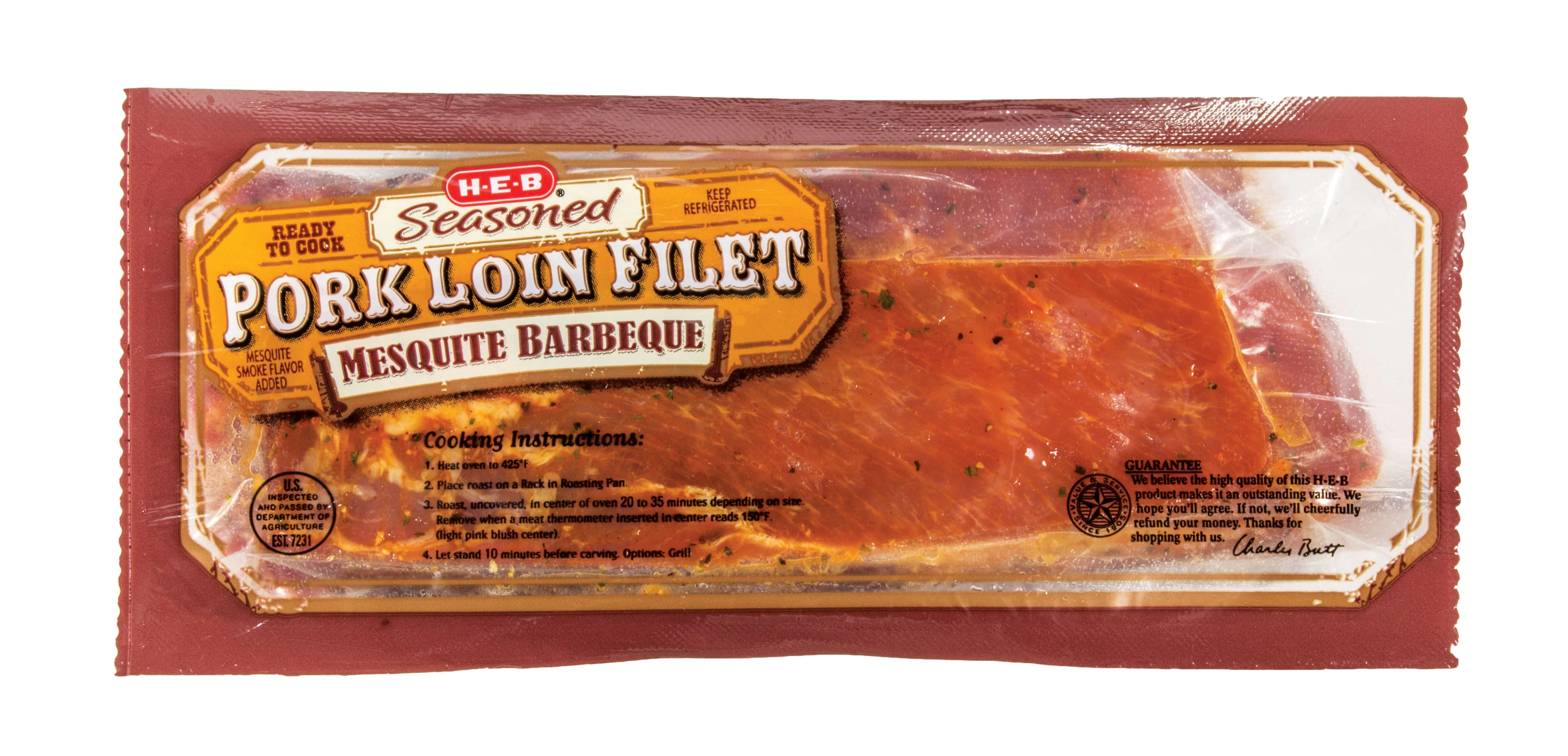 HEB Seasoned Mesquite Barbeque Pork Loin Filet Shop Pork at HEB