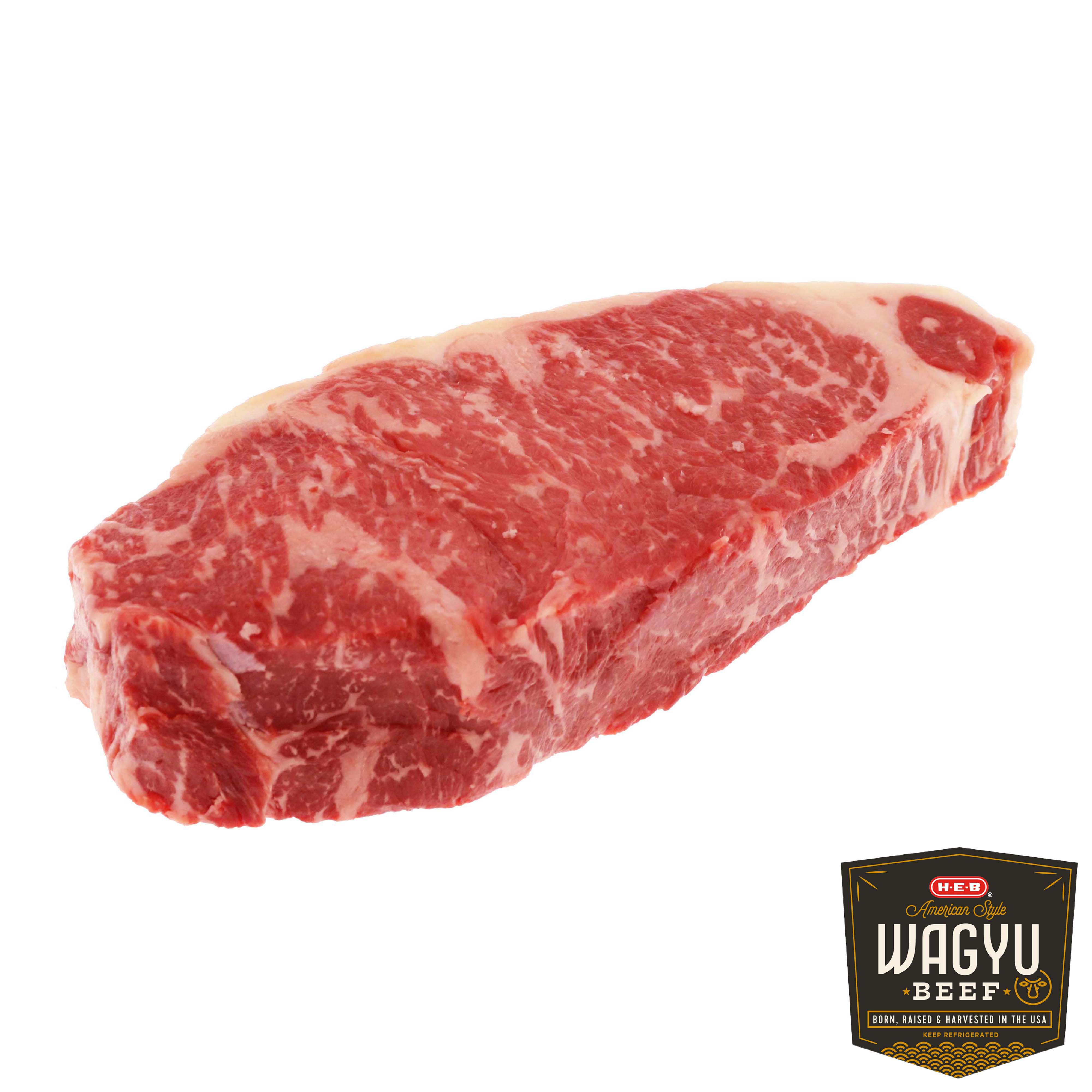 HEB American Kobe Beef New York Strip Steak Boneless Shop Beef at HEB