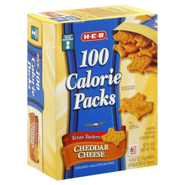 HEB Texas Tasters 100 Calorie Packs Cheddar Cheese Crackers Shop