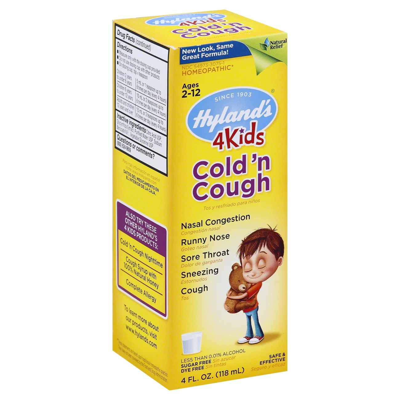 Hylands 4 Kids Cold 'N Cough Homeopathic Sugar Free MultiSymptom Oral