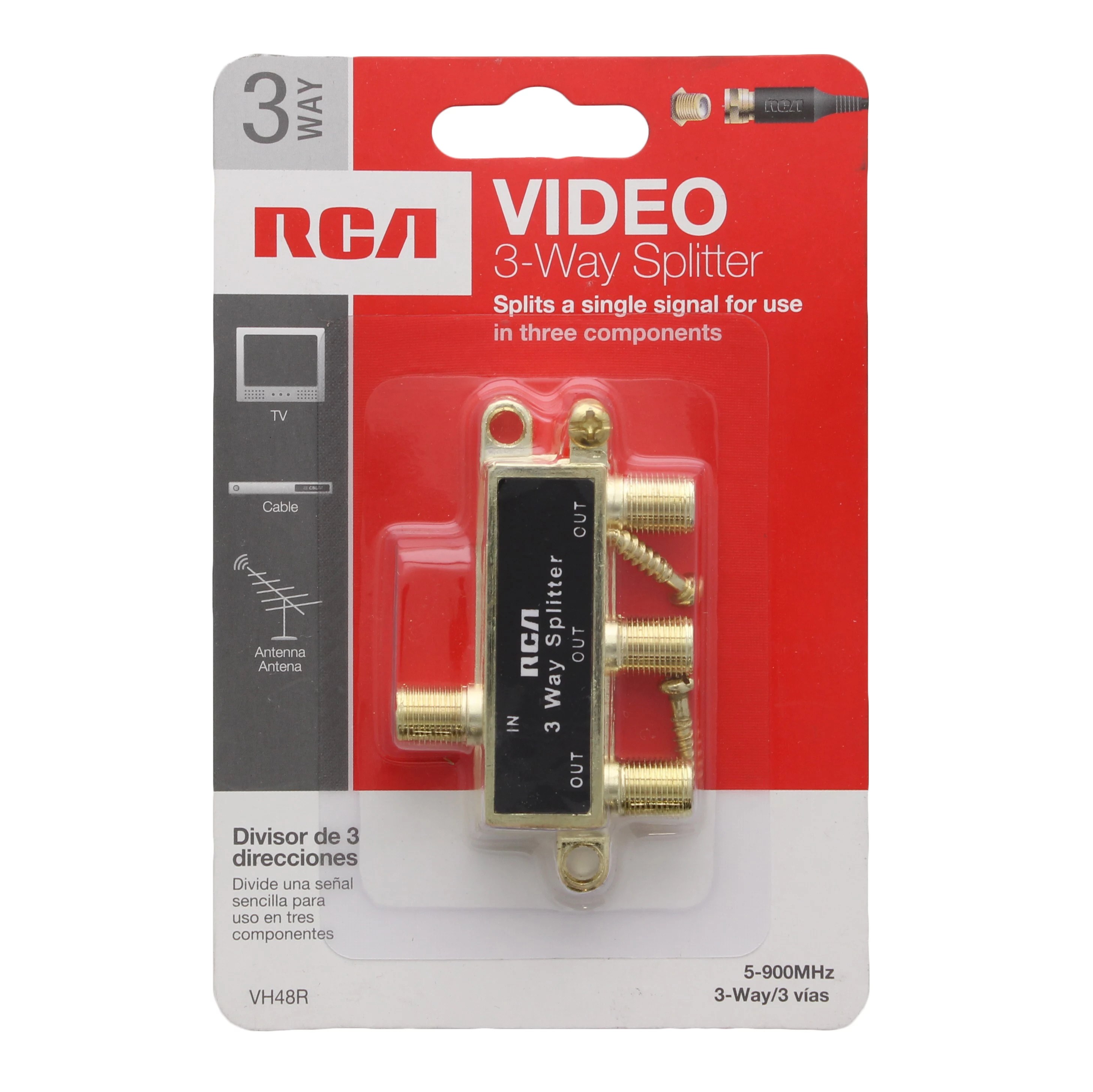 RCA 3 Way Coaxial Cable Splitter Shop Cables & Chargers at HEB