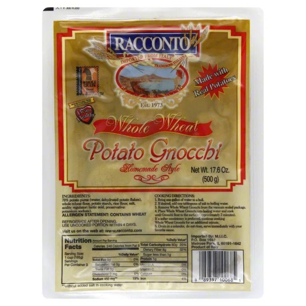 Racconto Whole Wheat Potato Gnocchi Shop Pasta & Rice at HEB