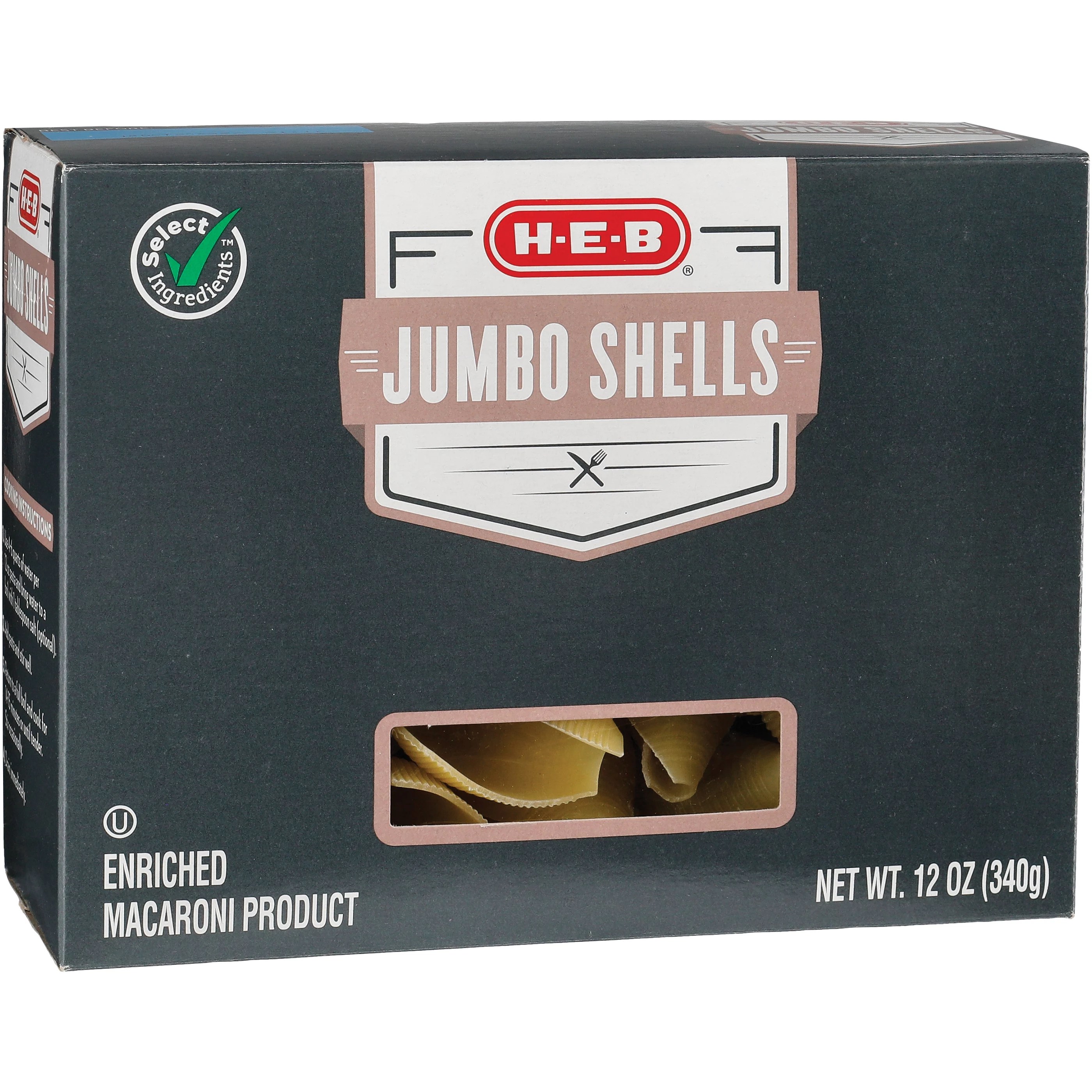 HEB Select Ingredients Jumbo Shells Shop Pasta at HEB