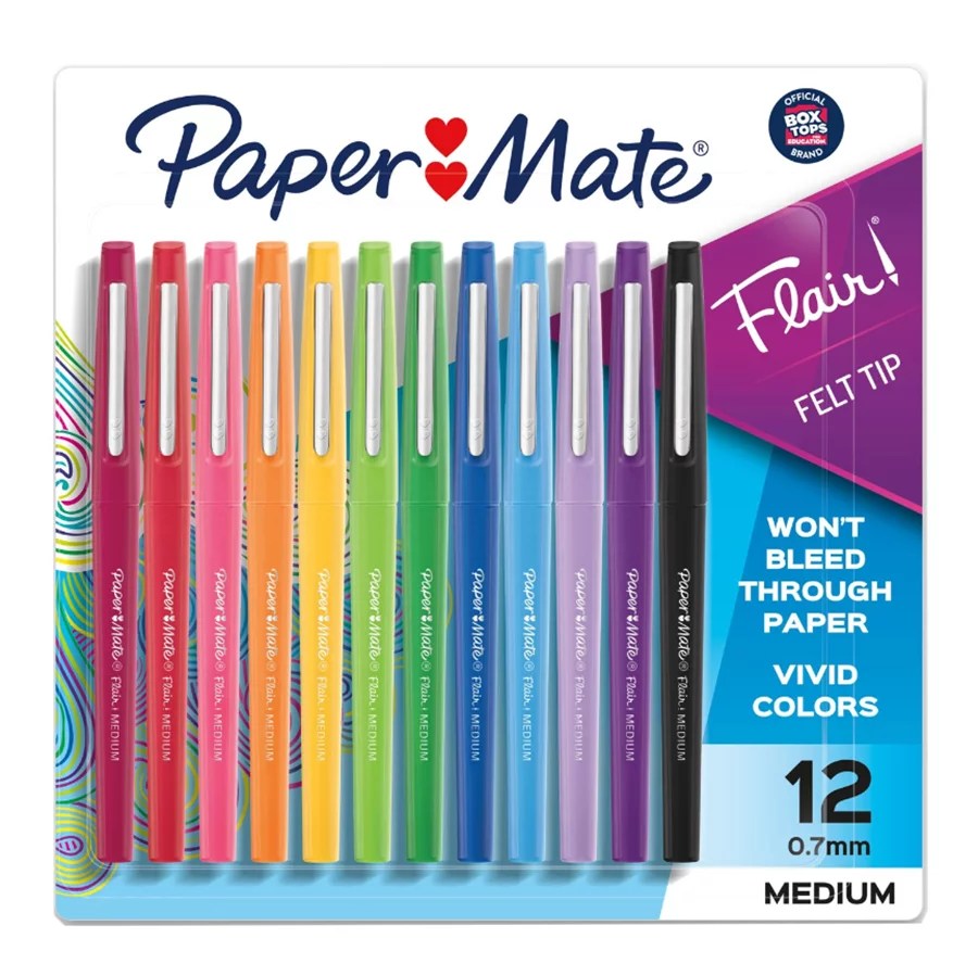 Paper Mate Flair Medium Point Felt Tip Pen Assorted Ink Shop Pens at