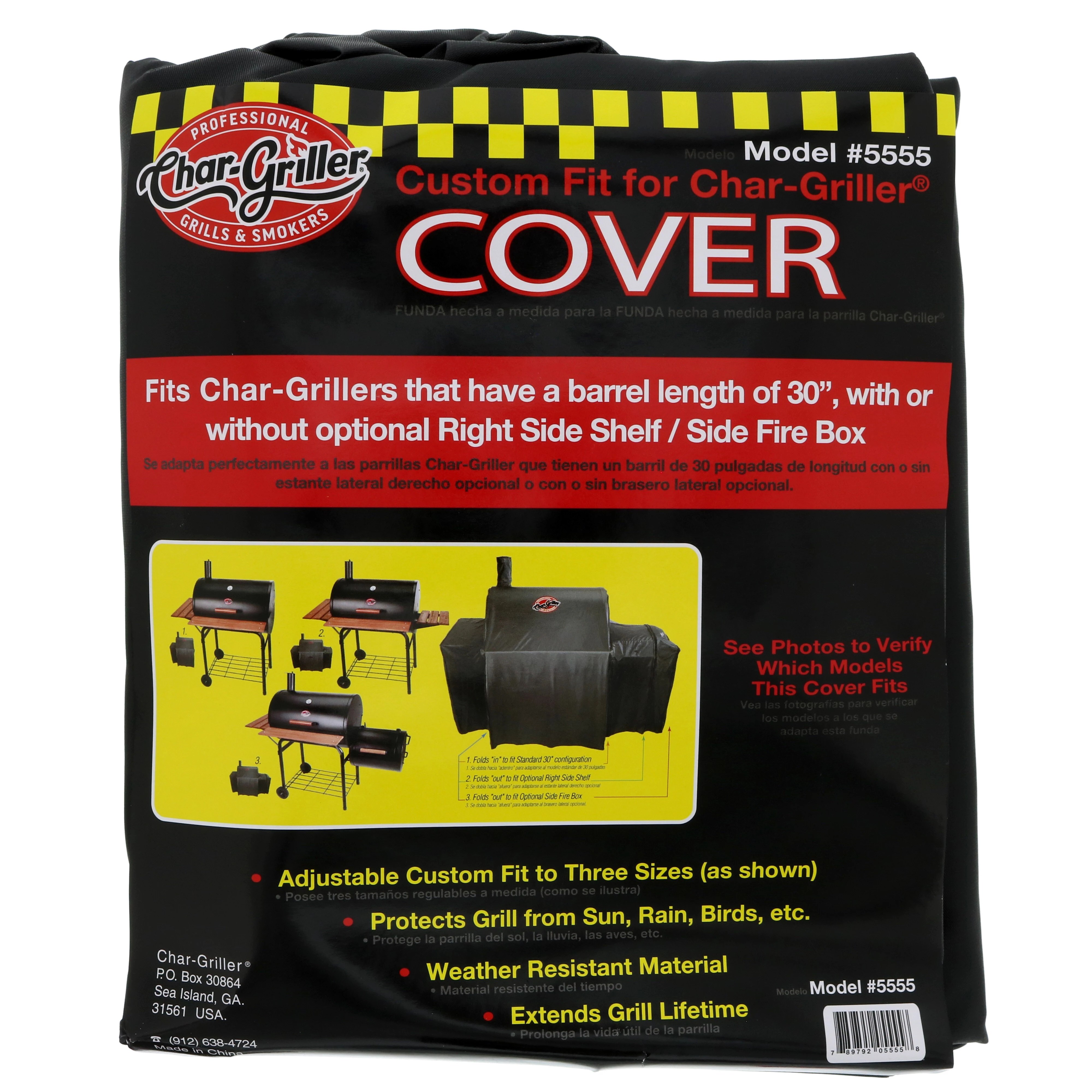 Char-Griller Pro Deluxe Mid Size Charcoal Grill Cover - Shop Grill