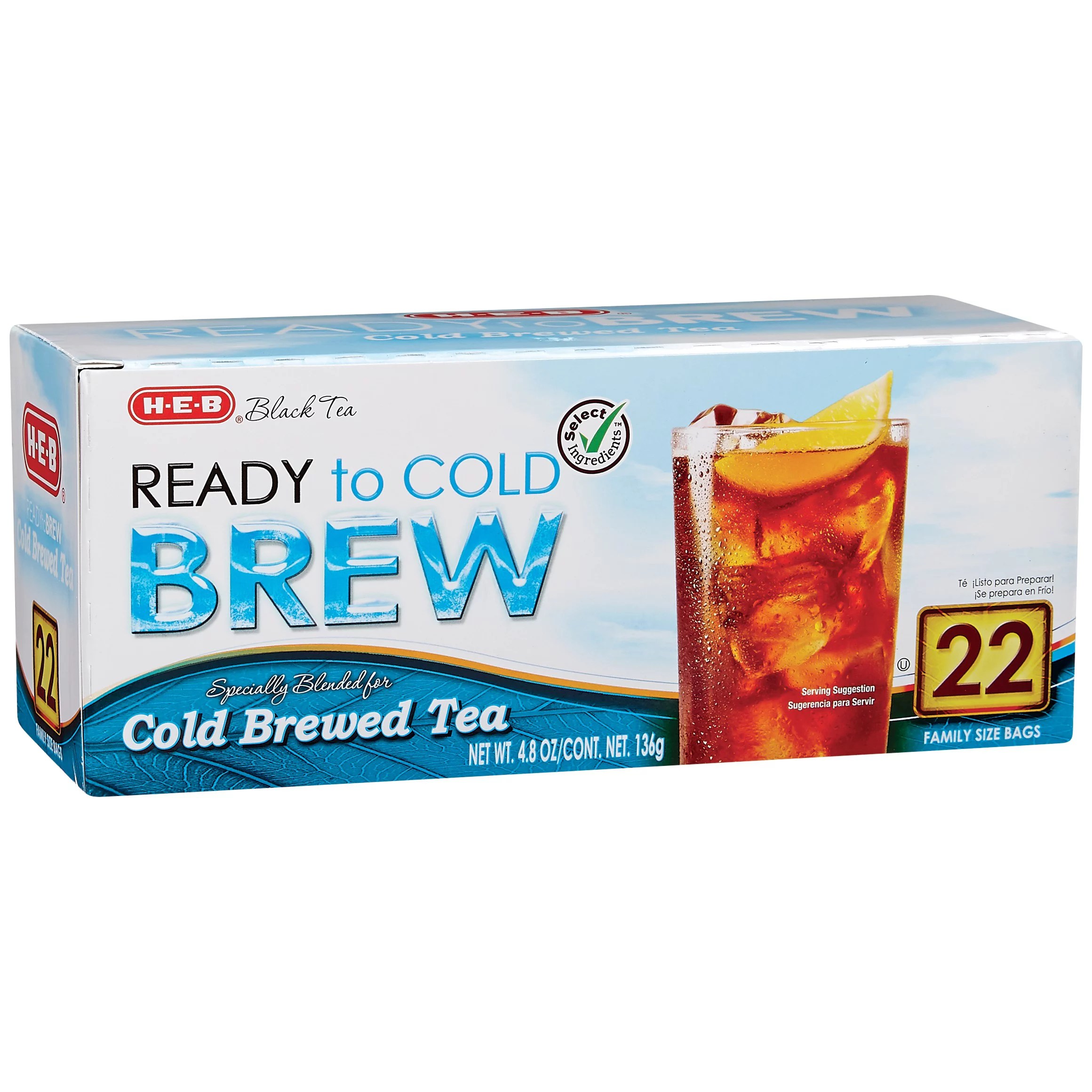 HEB Select Ingredients Ready to Cold Brew Tea Family Size Tea Bags Shop Tea at HEB