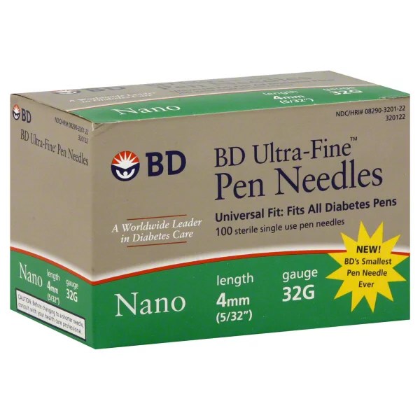 BD UltraFine Nano 4mm (5/32") 32 Gauge Pen Needles Shop Needles at HEB