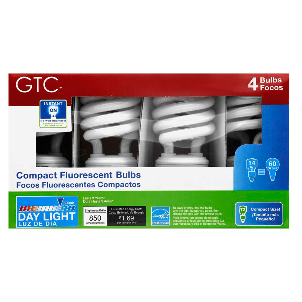GTC Instant On 14Watt Daylight CFL Light Bulbs Shop Light Bulbs at HEB