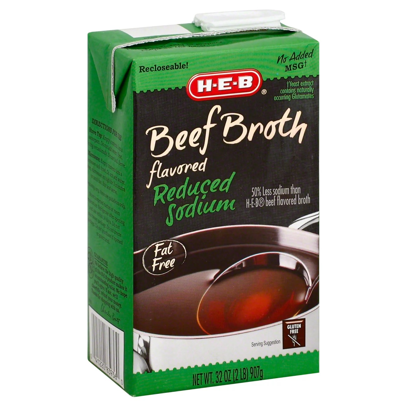 HEB Reduced Sodium Beef Broth Shop Broth & Bouillon at HEB