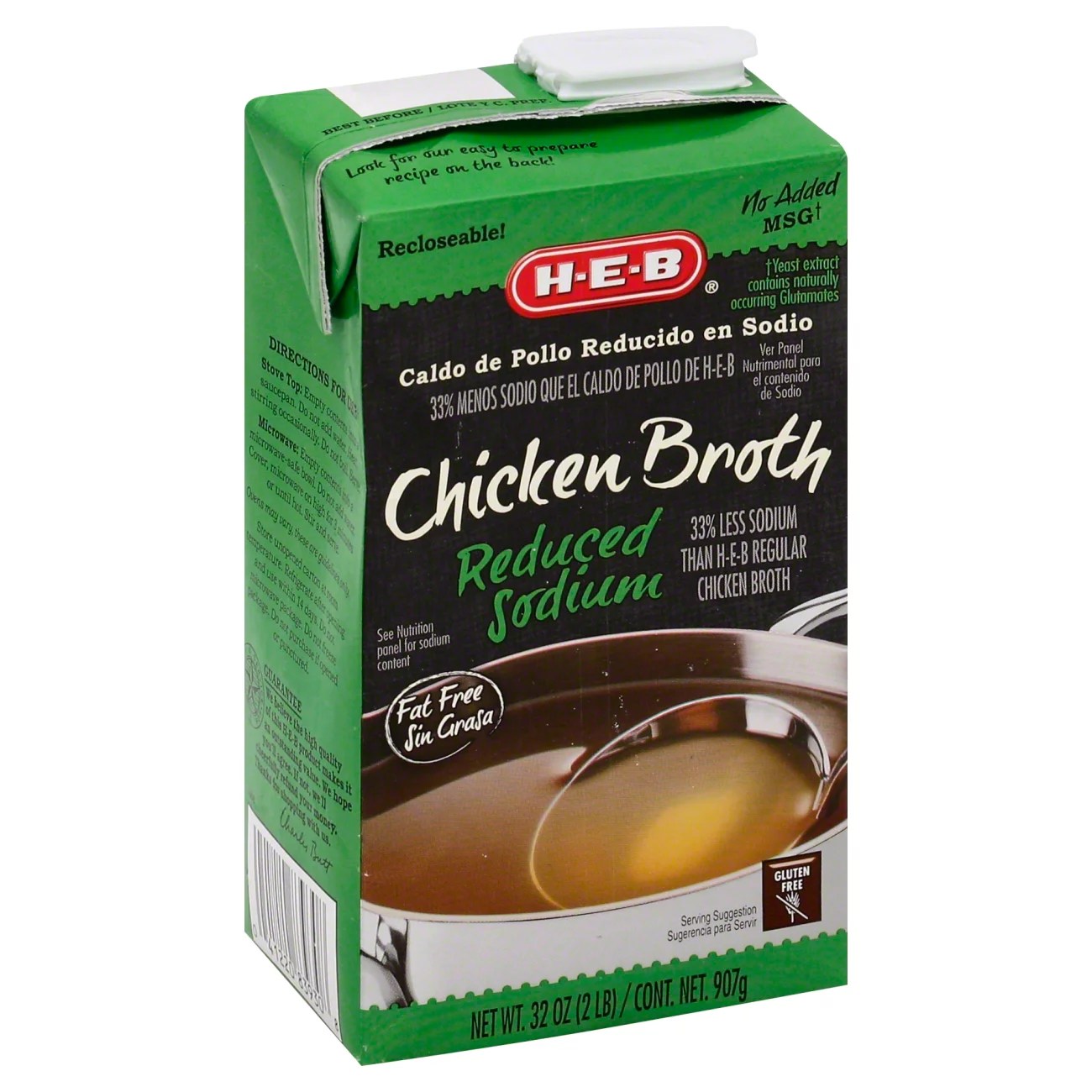 HEB Reduced Sodium Chicken Broth Shop Broth & Bouillon at HEB