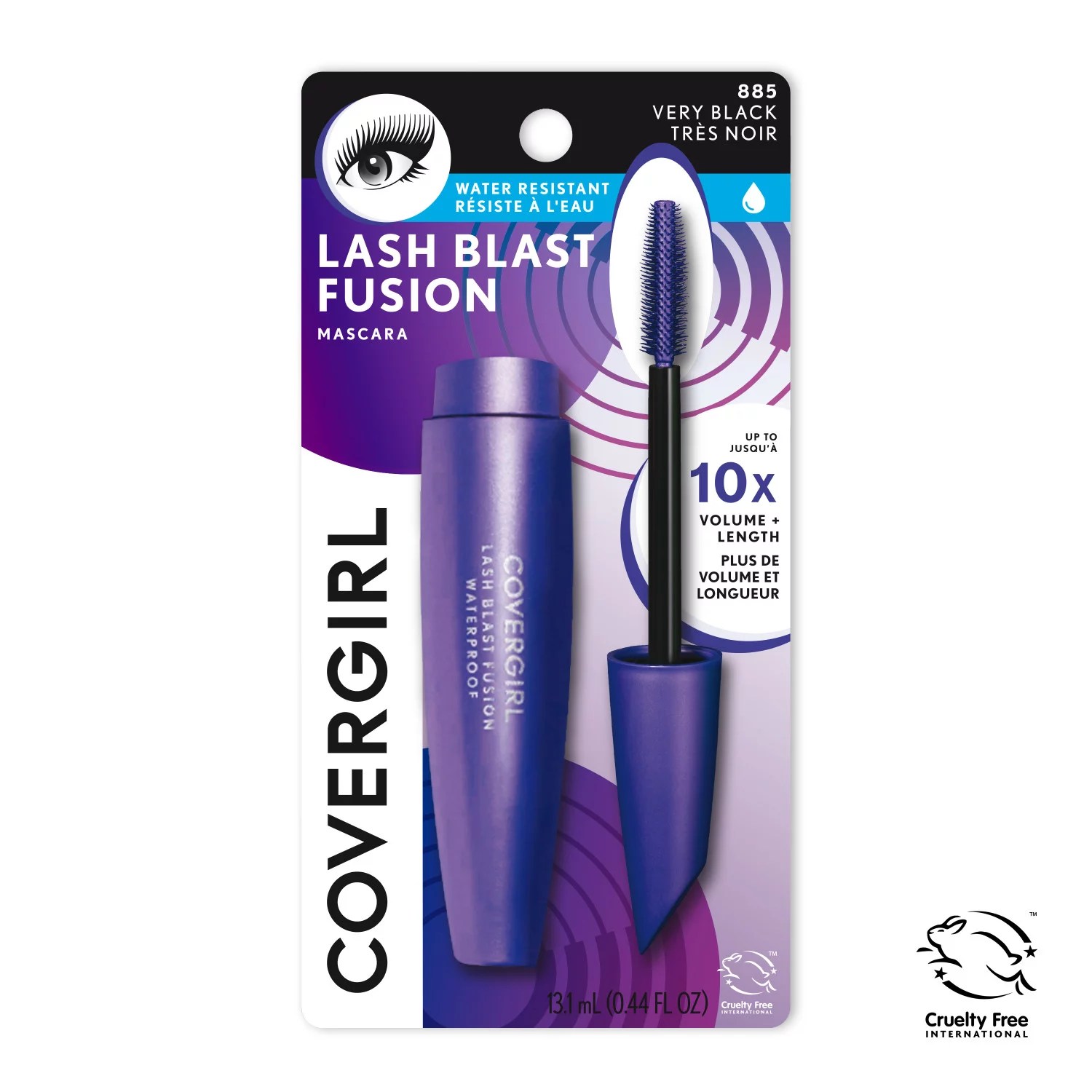 Covergirl LashBlastFusion Very Black 885 Volume + Length Water Resistant Mascara Shop Eyes at