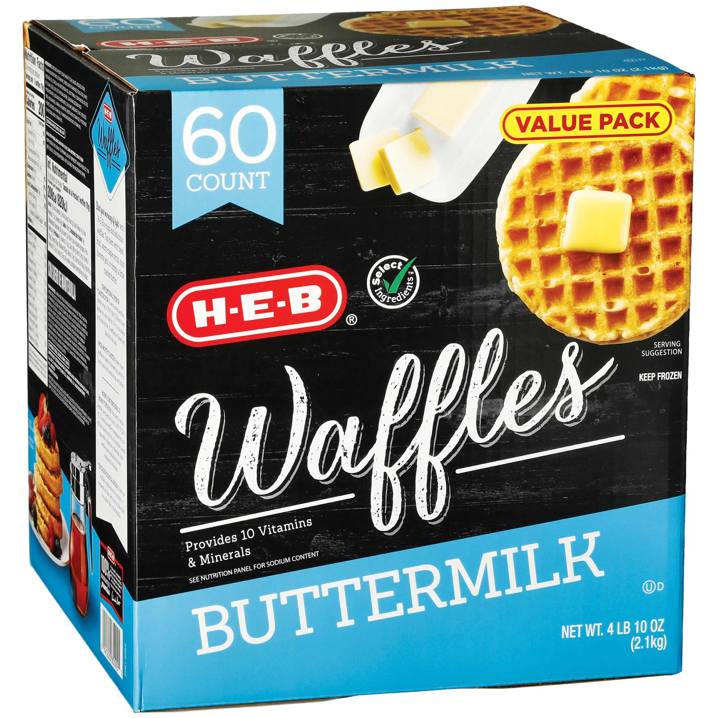 HEB Select Ingredients Buttermilk Waffles Value Pack Shop Entrees