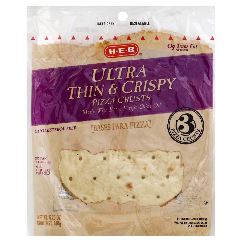 HEB Ultra Thin and Crispy 7 Inch Pizza Crusts Shop Bread at HEB