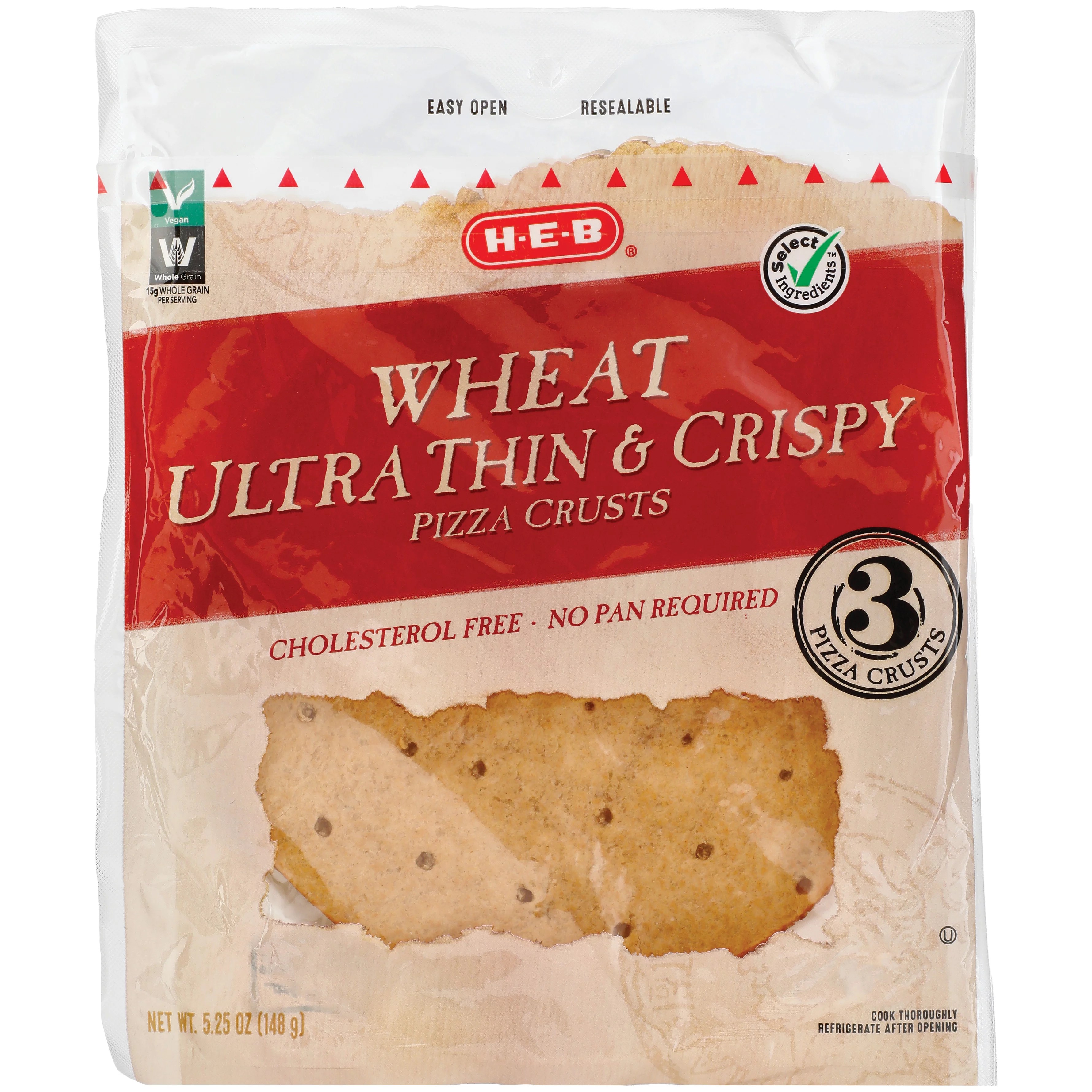 HEB Whole Wheat Ultra Thin & Crispy 7" Personal Pizza Crusts Shop