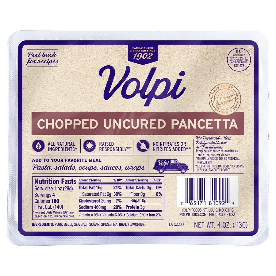 Volpi Chopped Pancetta Shop Meat at HEB