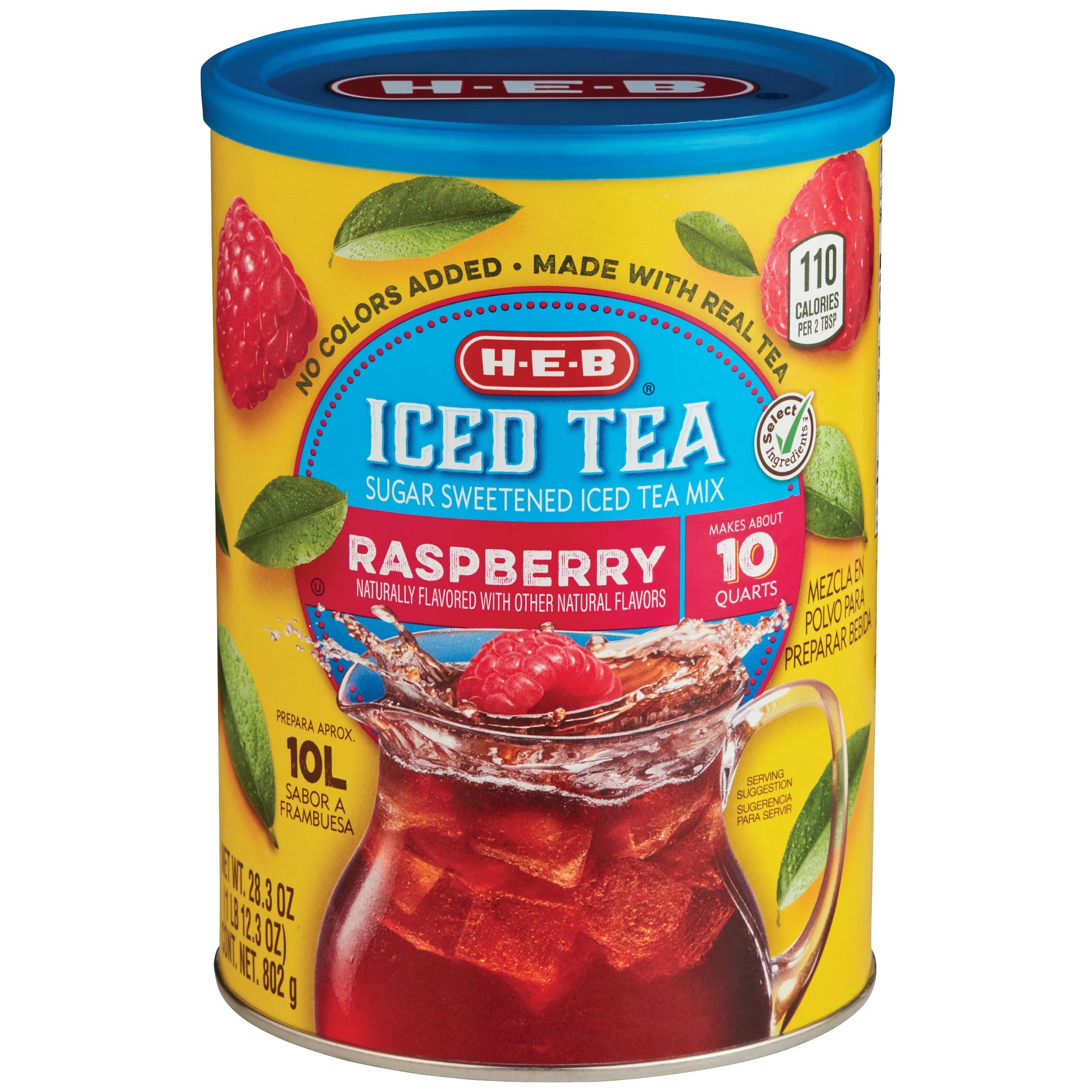 HEB Select Ingredients Raspberry Sugar Sweetened Iced Tea Mix Shop