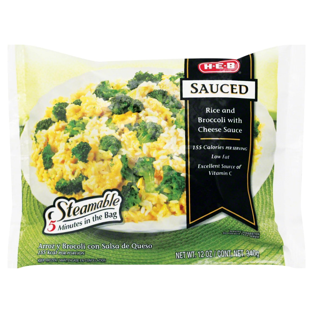 HEB Steamable Sauced Rice and Broccoli with Cheese Sauce Shop