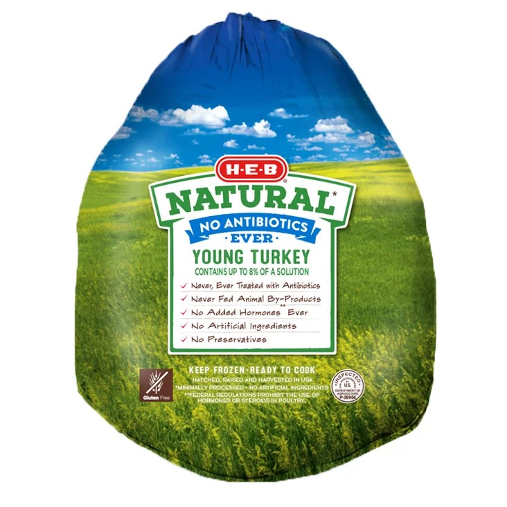 HEB Frozen Natural Whole Young Turkey 1620 lb Shop Turkey at HEB