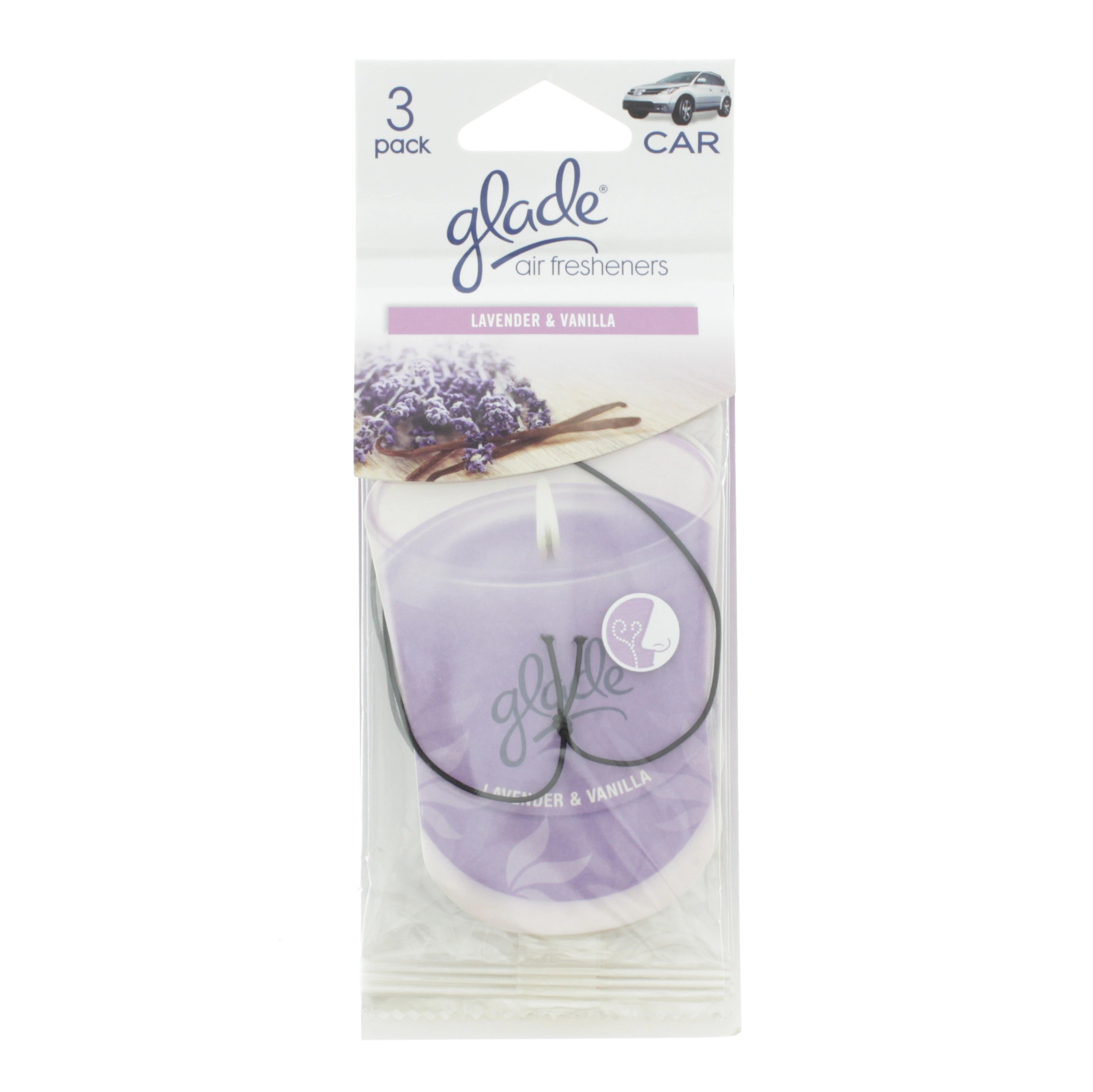Glade Paper Candle Hanging Car Air Freshener, Lavender & Vanilla Shop