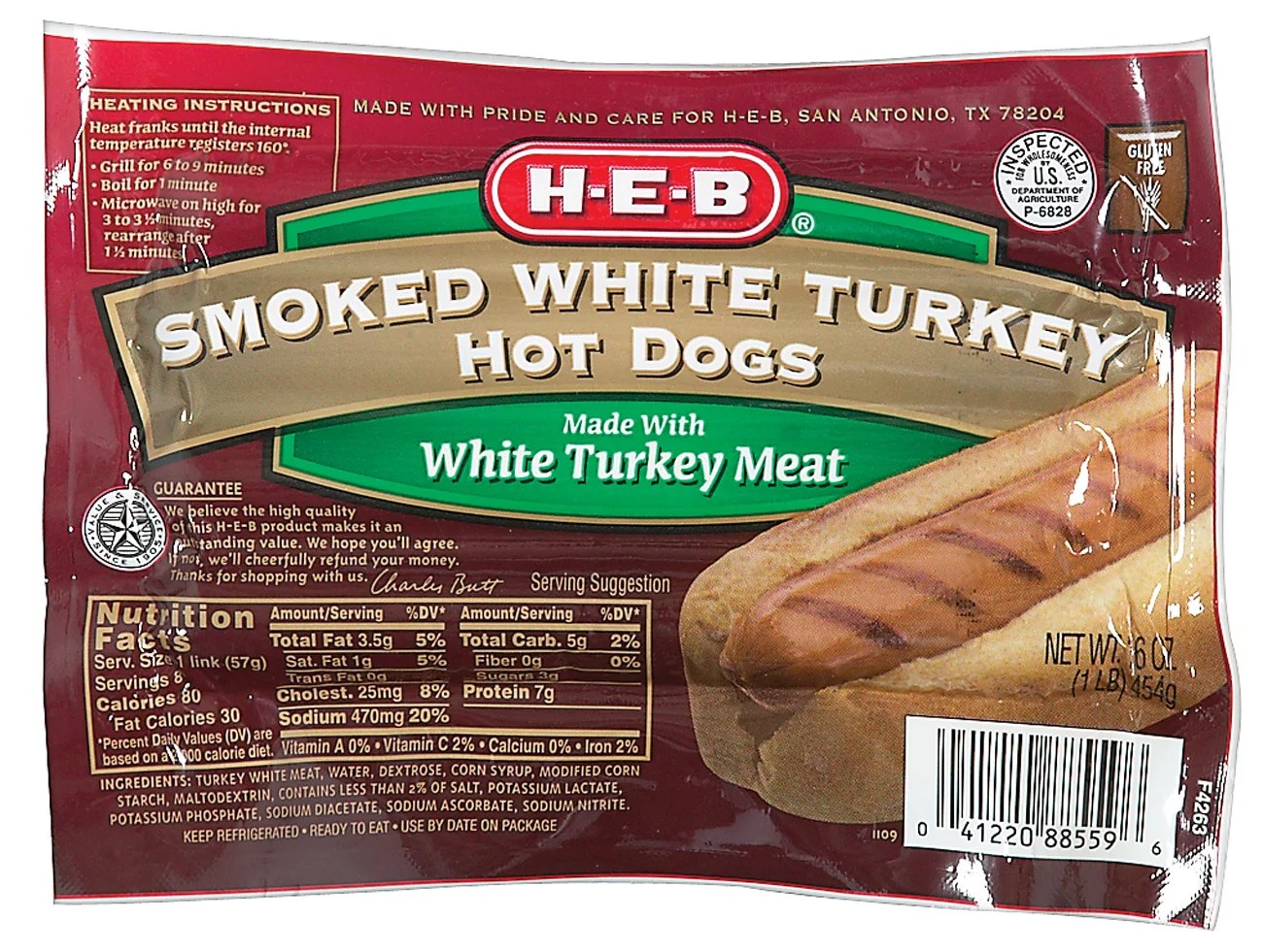 HEB Smoked White Turkey Hot Dogs Shop Hot Dogs at HEB