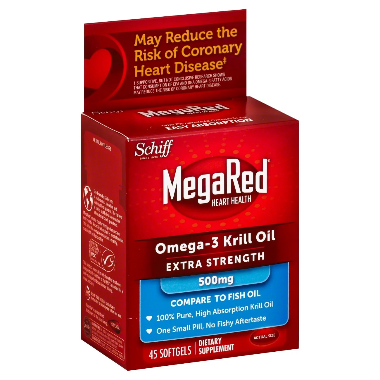 Schiff MegaRed Omega3 Krill Oil Extra Strength 500 mg Softgels Shop Diet & Fitness at HEB
