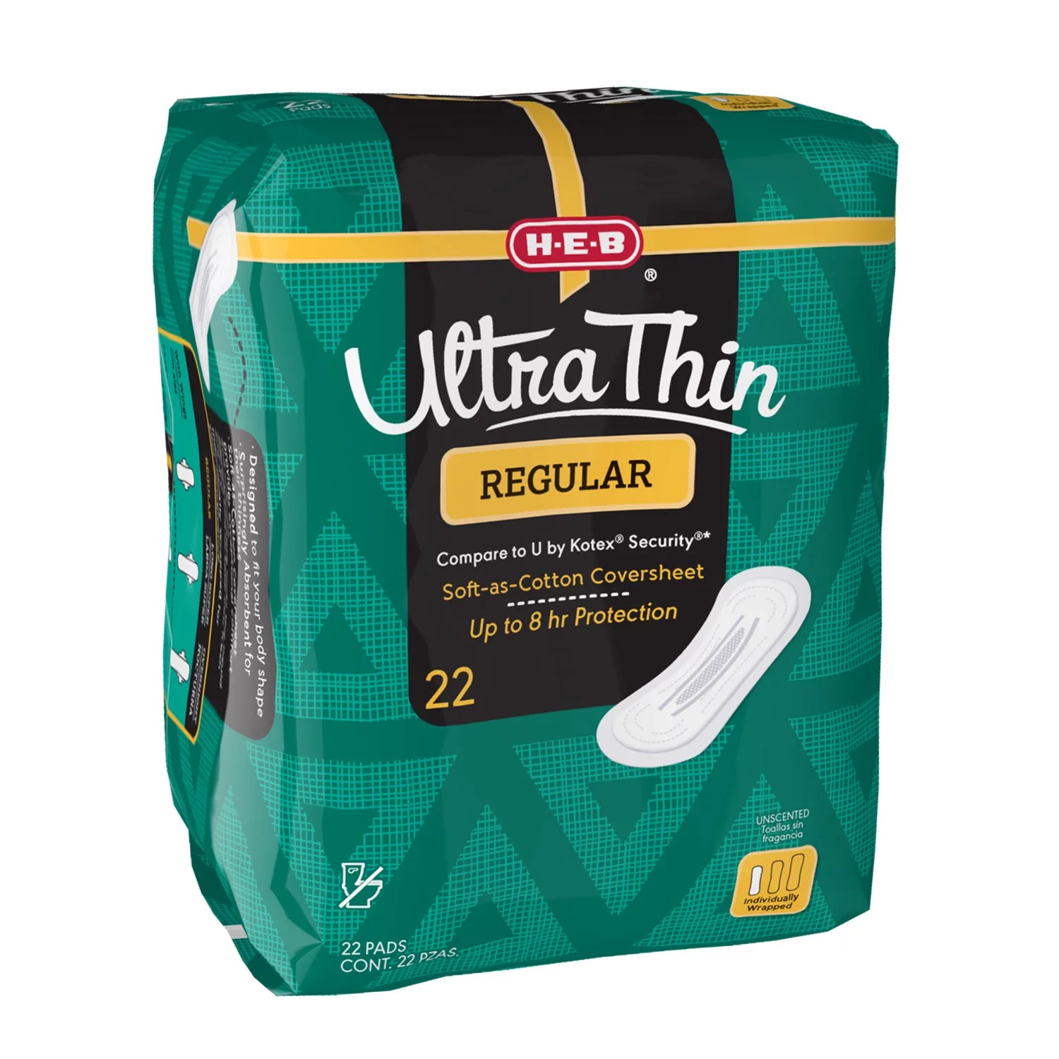 HEB Ultra Thin Regular Pads Shop Pads & Liners at HEB