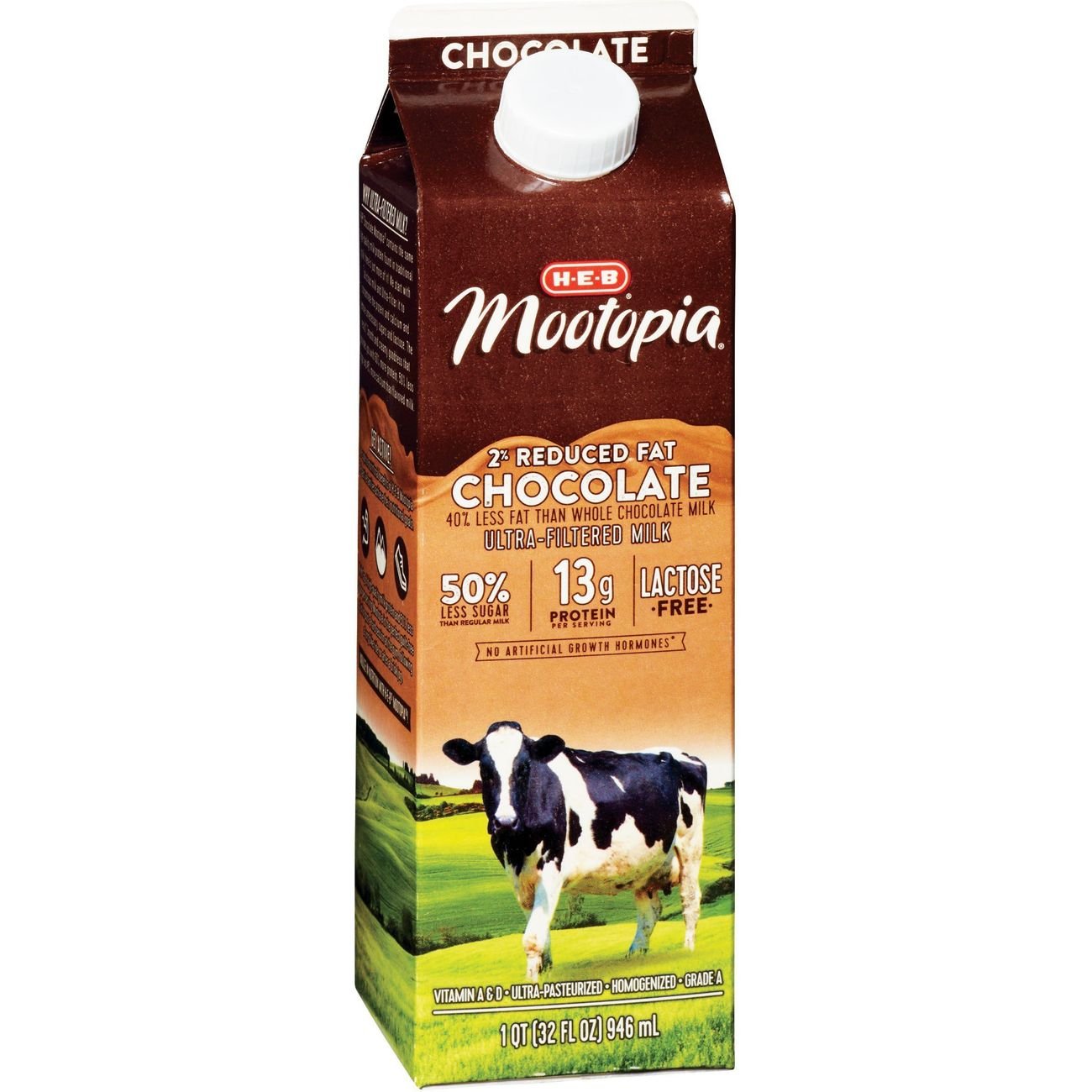 HEB MooTopia Lactose Free Chocolate Reduced Fat 2 Milk Shop Milk