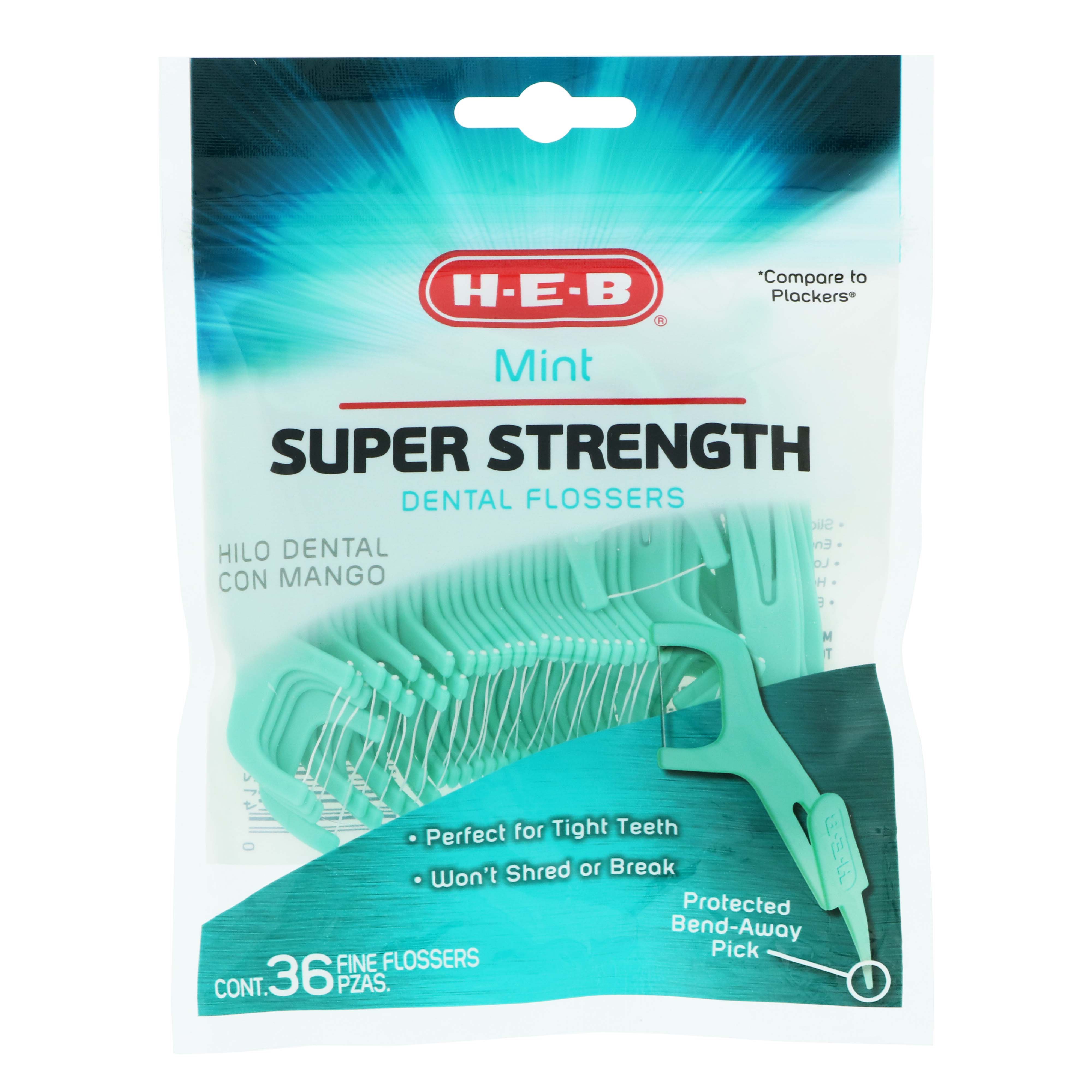 HEB Super Strength Mint Dental Flossers with Pick Shop Floss at HEB