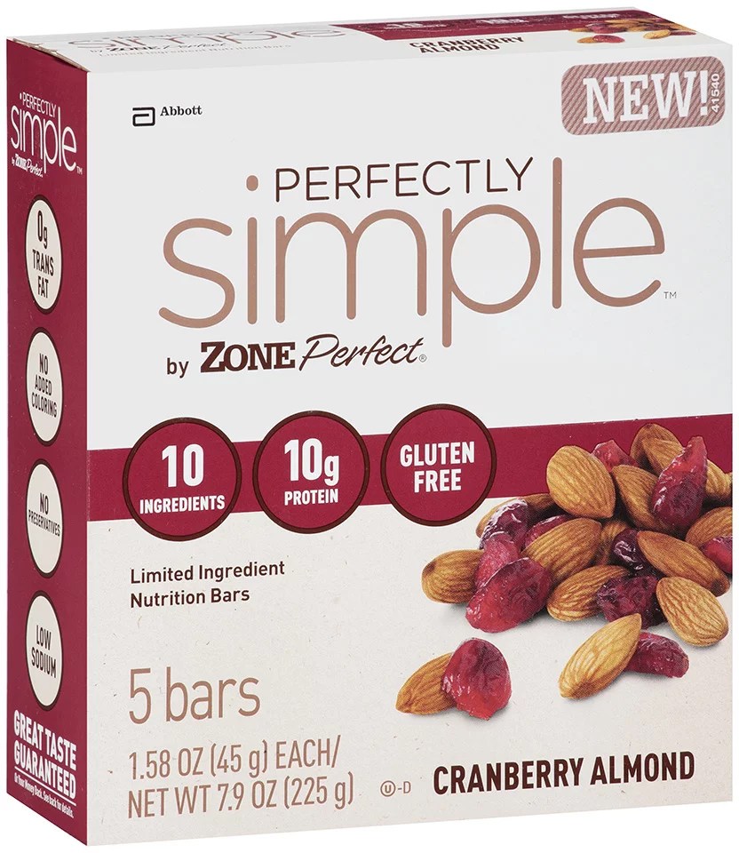 Zone Perfect Perfectly Simple Cranberry Almond Bars Shop Granola