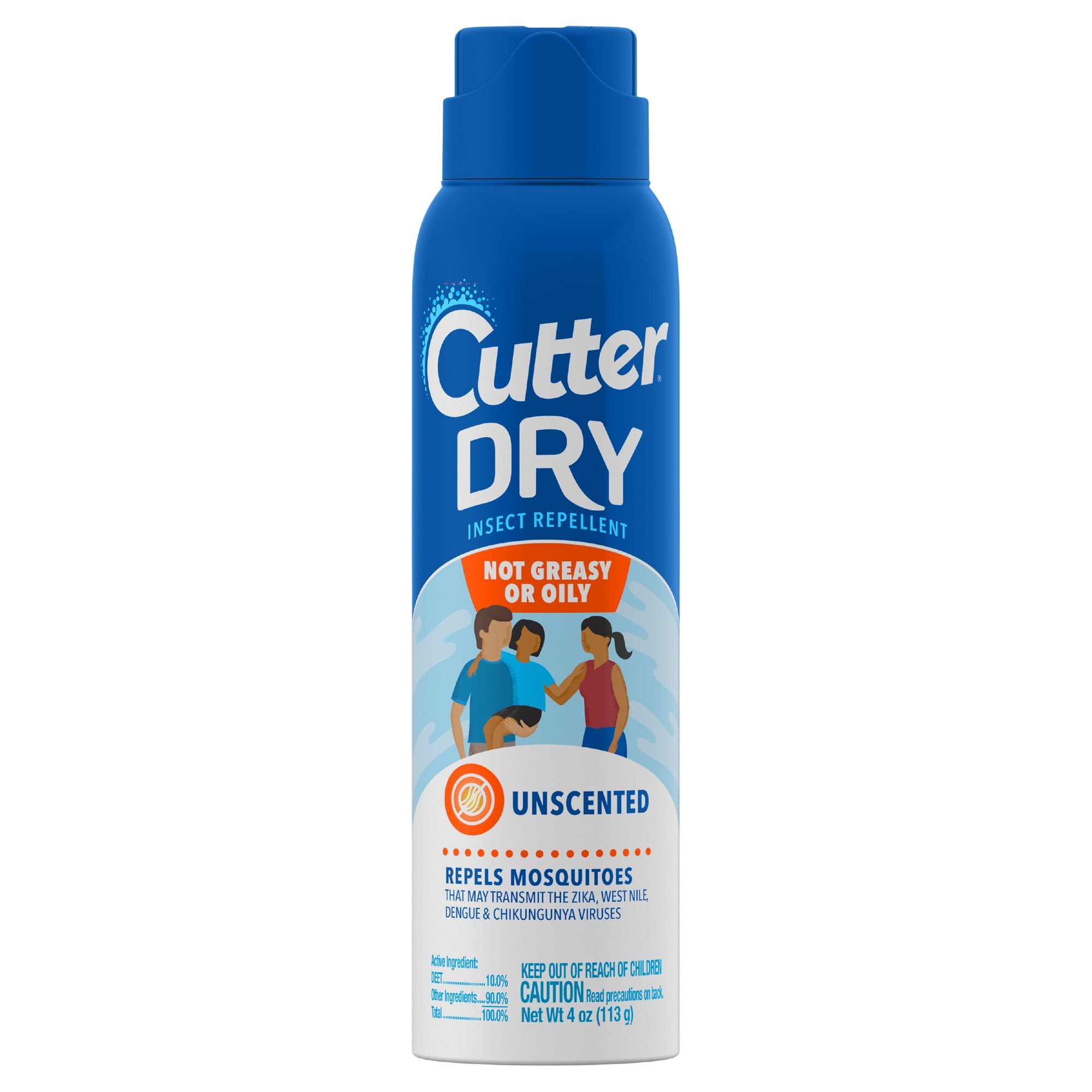 Cutter Dry Insect Repellent Unscented Aerosol Spray With 10 Percent