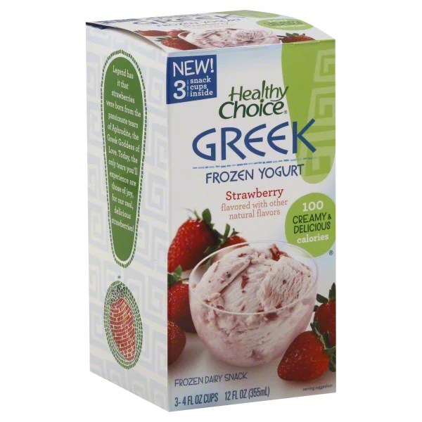 Healthy Choice Greek Strawberry Frozen Yogurt 3 CT Shop Frozen Yogurt at HEB