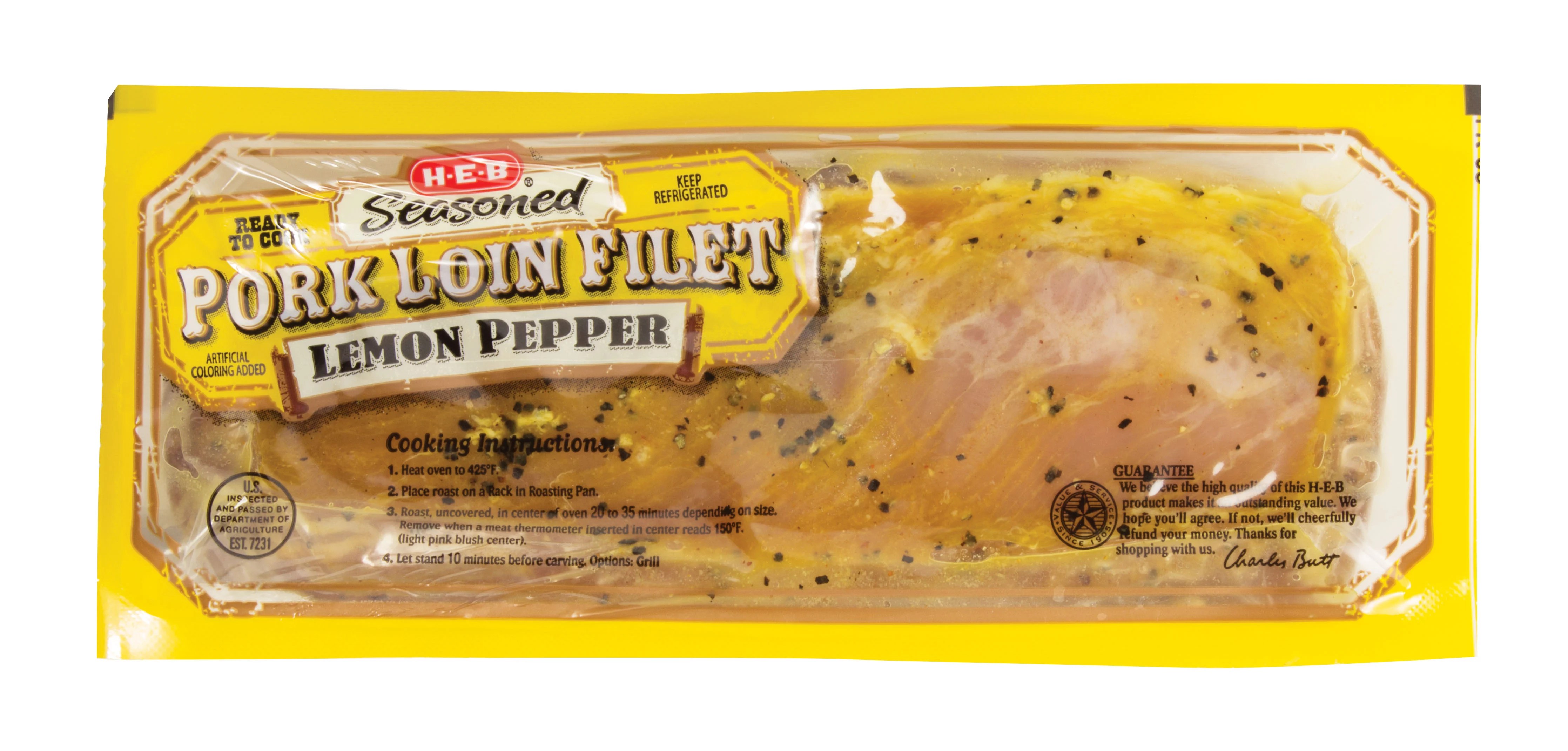 HEB Seasoned Lemon Pepper Pork Loin Filet Shop Pork at HEB
