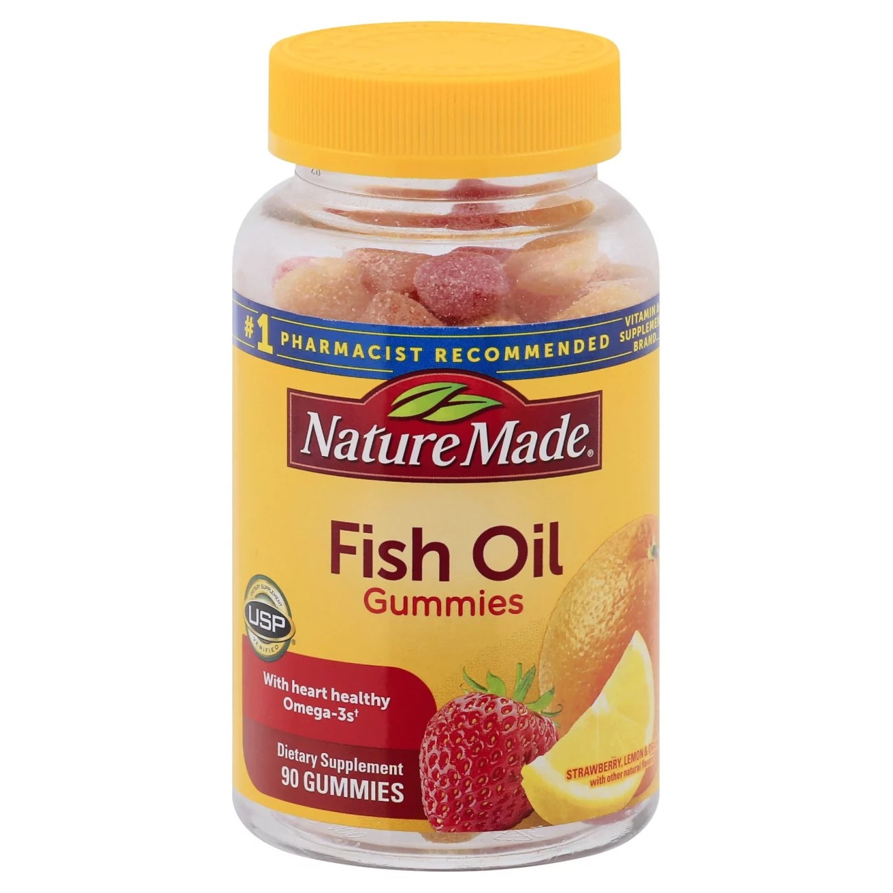 Nature Made Adult Fish Oil Gummies PineappleOrange Peach and Mango