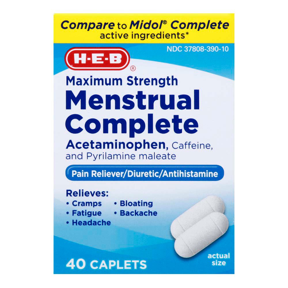 HEB Menstrual Complete Maximum Strength MultiSymptom Caplets Shop