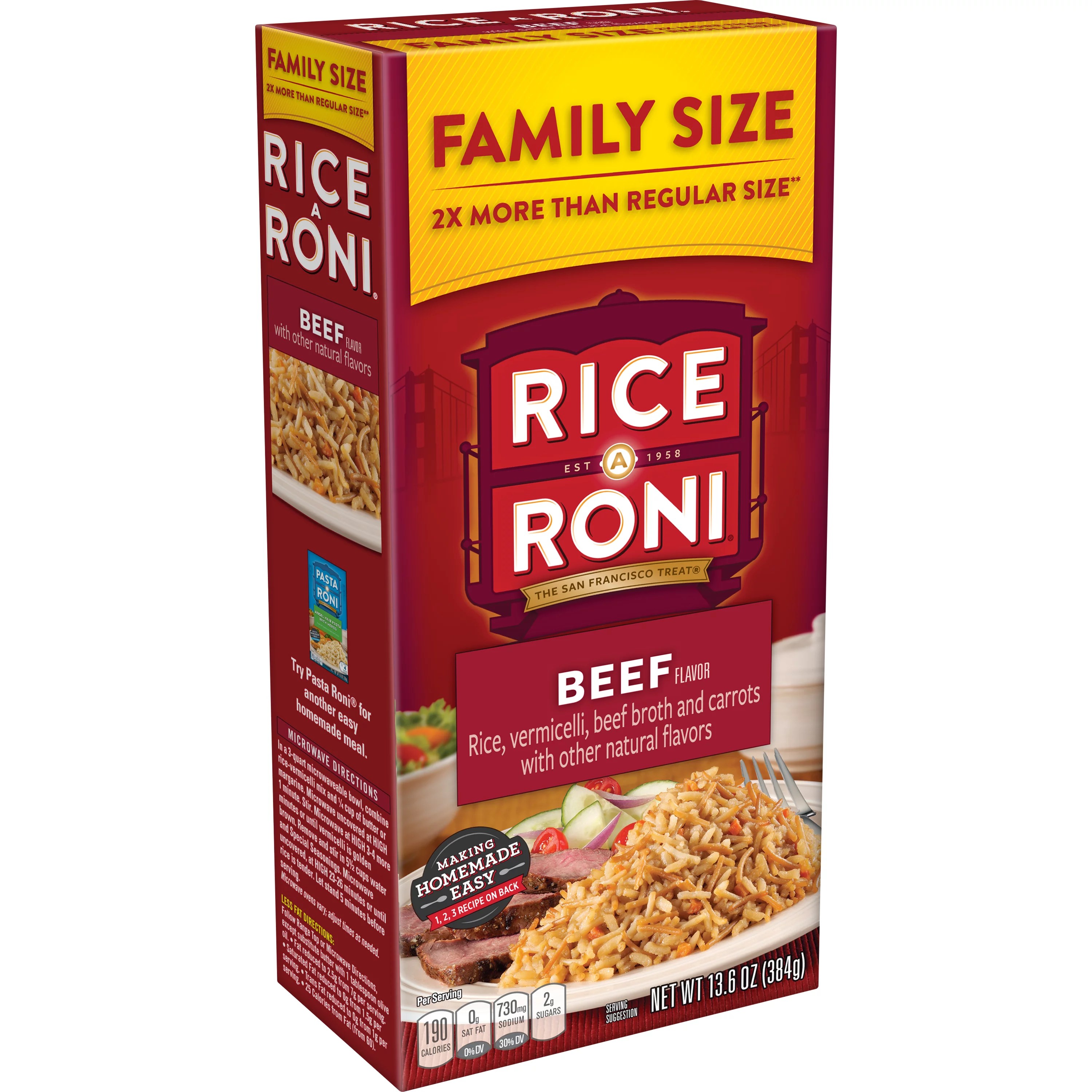 Rice A Roni Beef Flavor Rice Family Size Shop Rice &amp; Grains at HEB