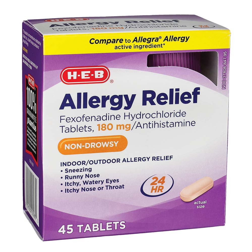 HEB Allergy Relief Fexofenadine 180 mg Tablets Shop Medicines
