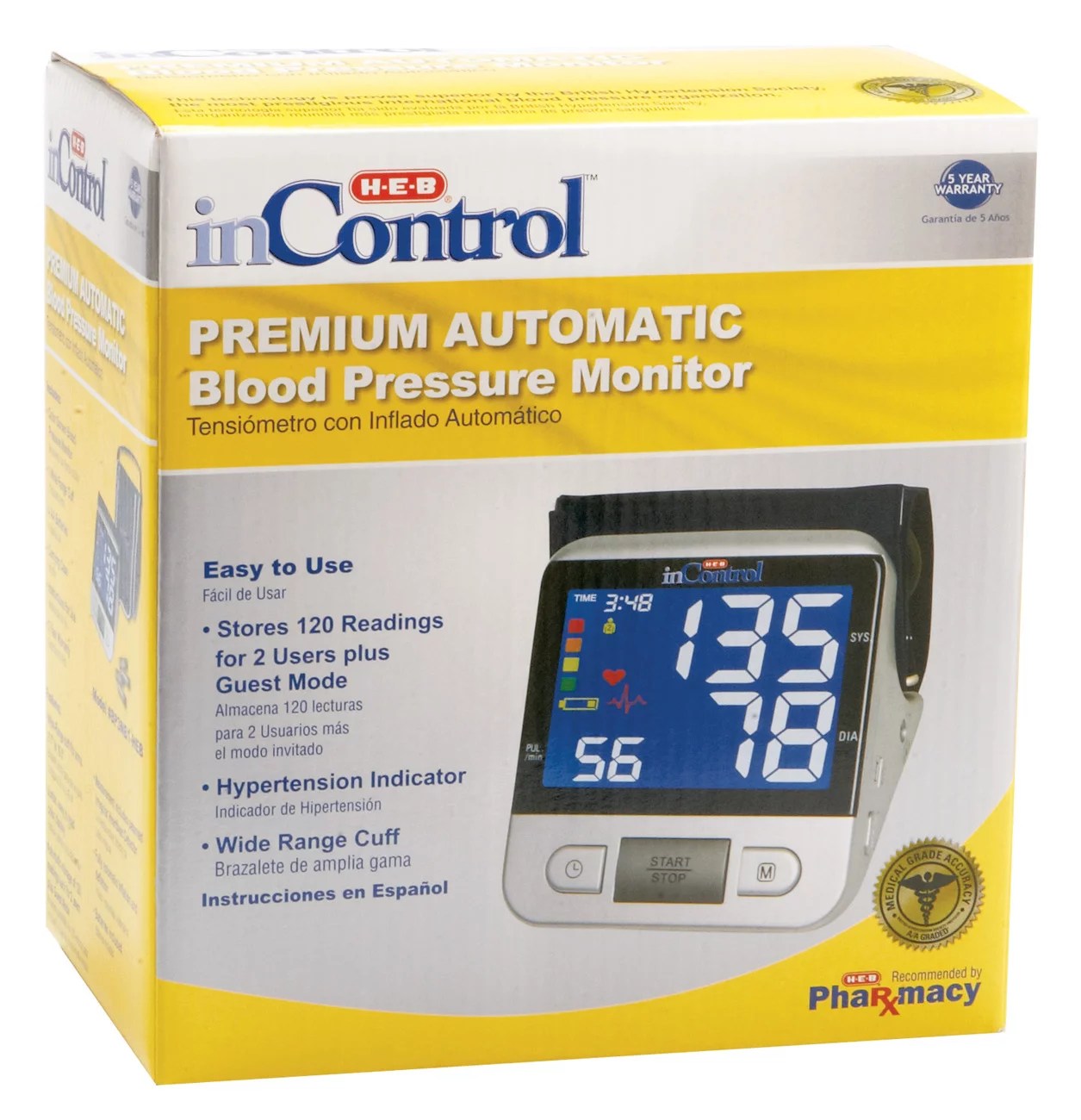 H-E-B InControl Premium Automatic Blood Pressure Monitor - Shop