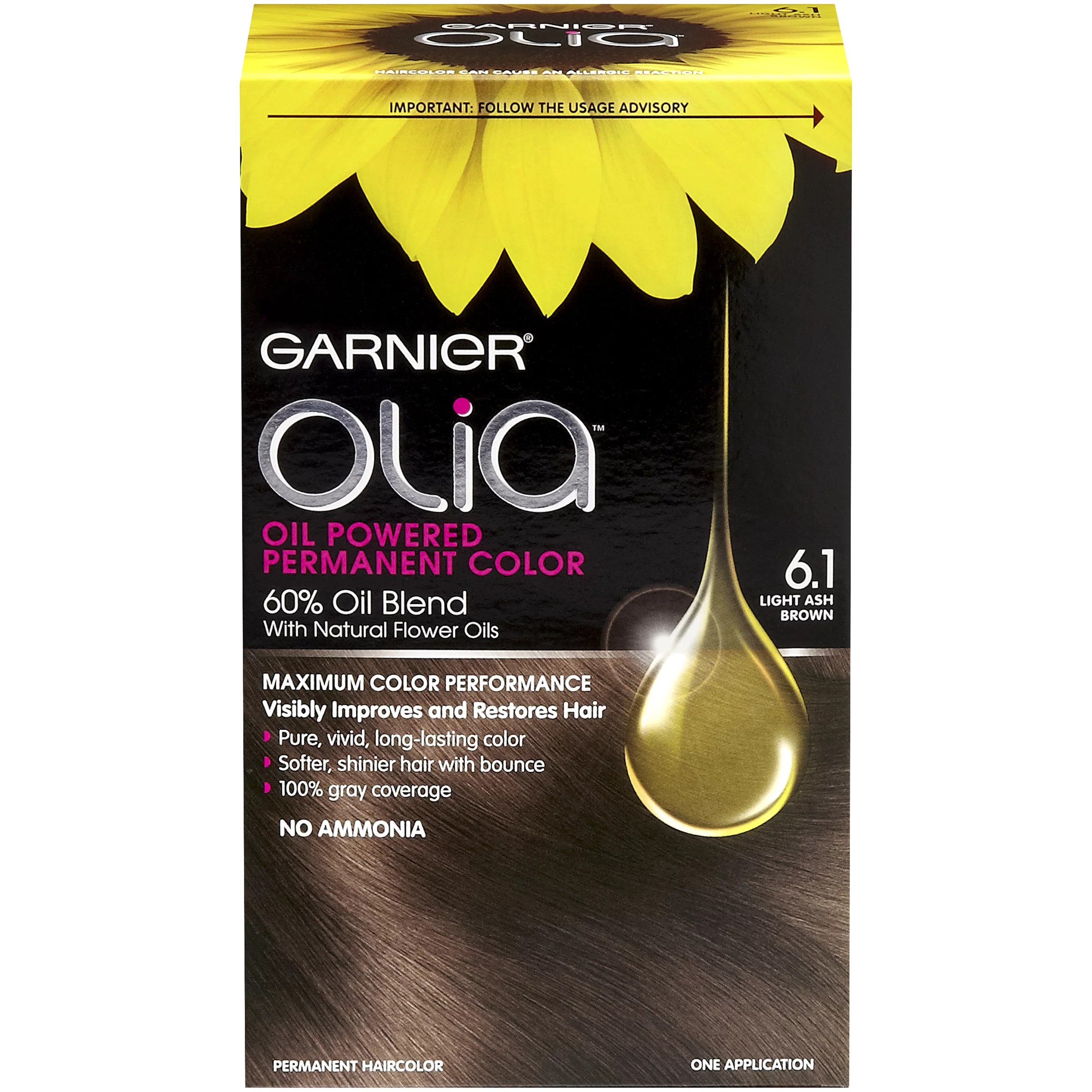 Garnier Olia Oil Powered Hair Color 6.1 Light Ash Brown Shop at HEB