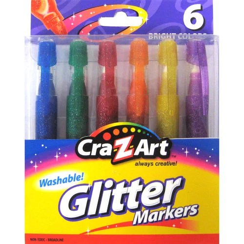 CraZArt Washable Glitter Bright Color Markers Shop School & Office