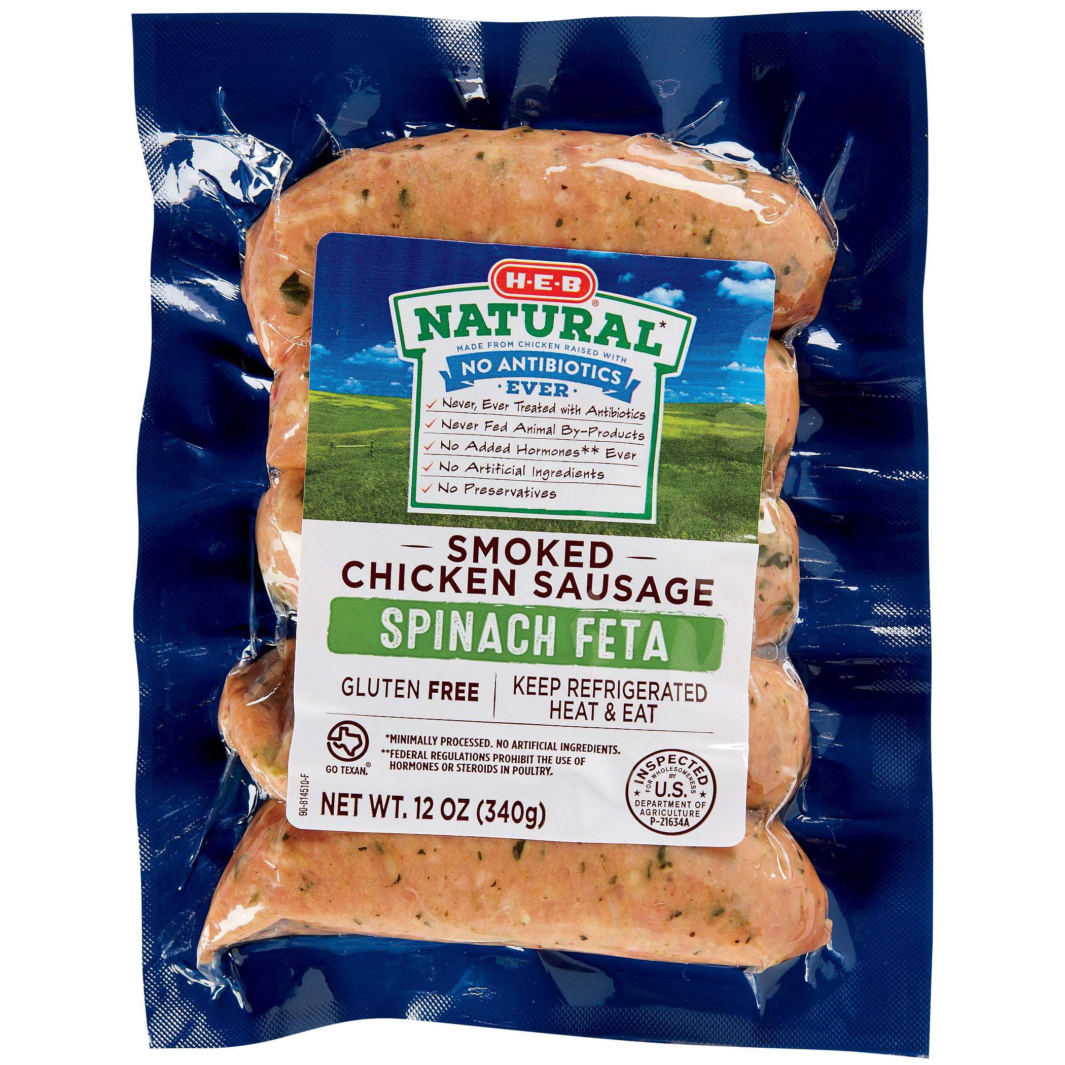 HEB Chicken Spinach Feta Sausage Shop Sausage at HEB