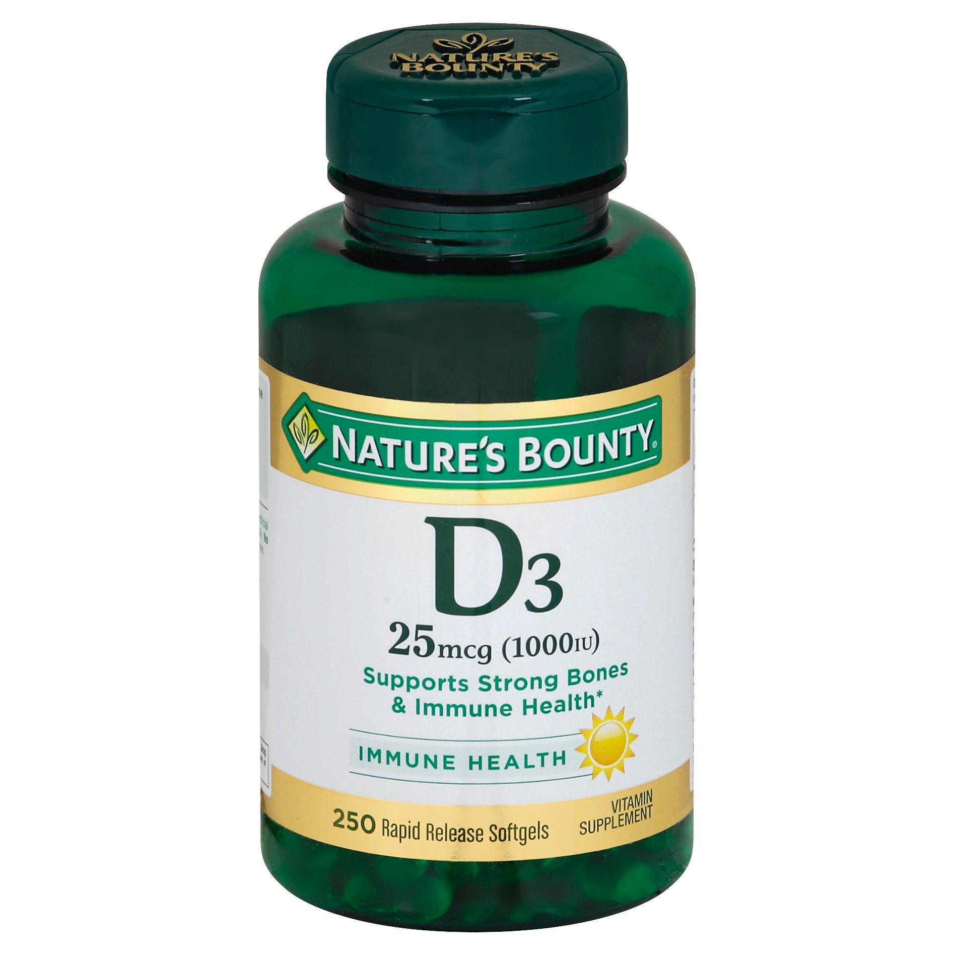 Nature's Bounty Vitamin D3 25 mcg (1000 IU) Softgels Shop Vitamins A