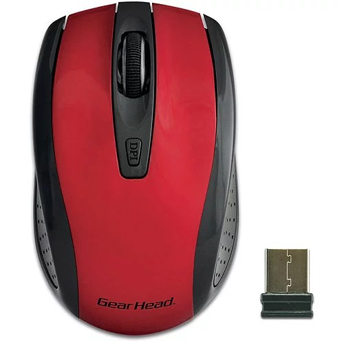 Gear Head 2.4 GHz Wireless Optical Nano Mouse Red - Shop Electronics at