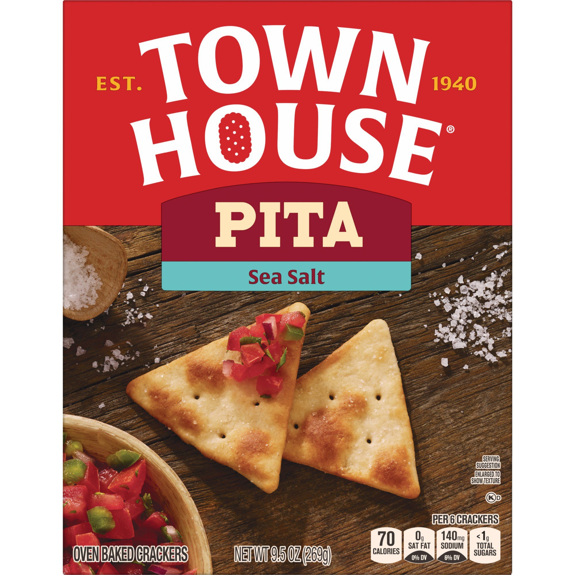 Keebler Town House Sea Salt Pita Crackers Shop Crackers & Breadsticks