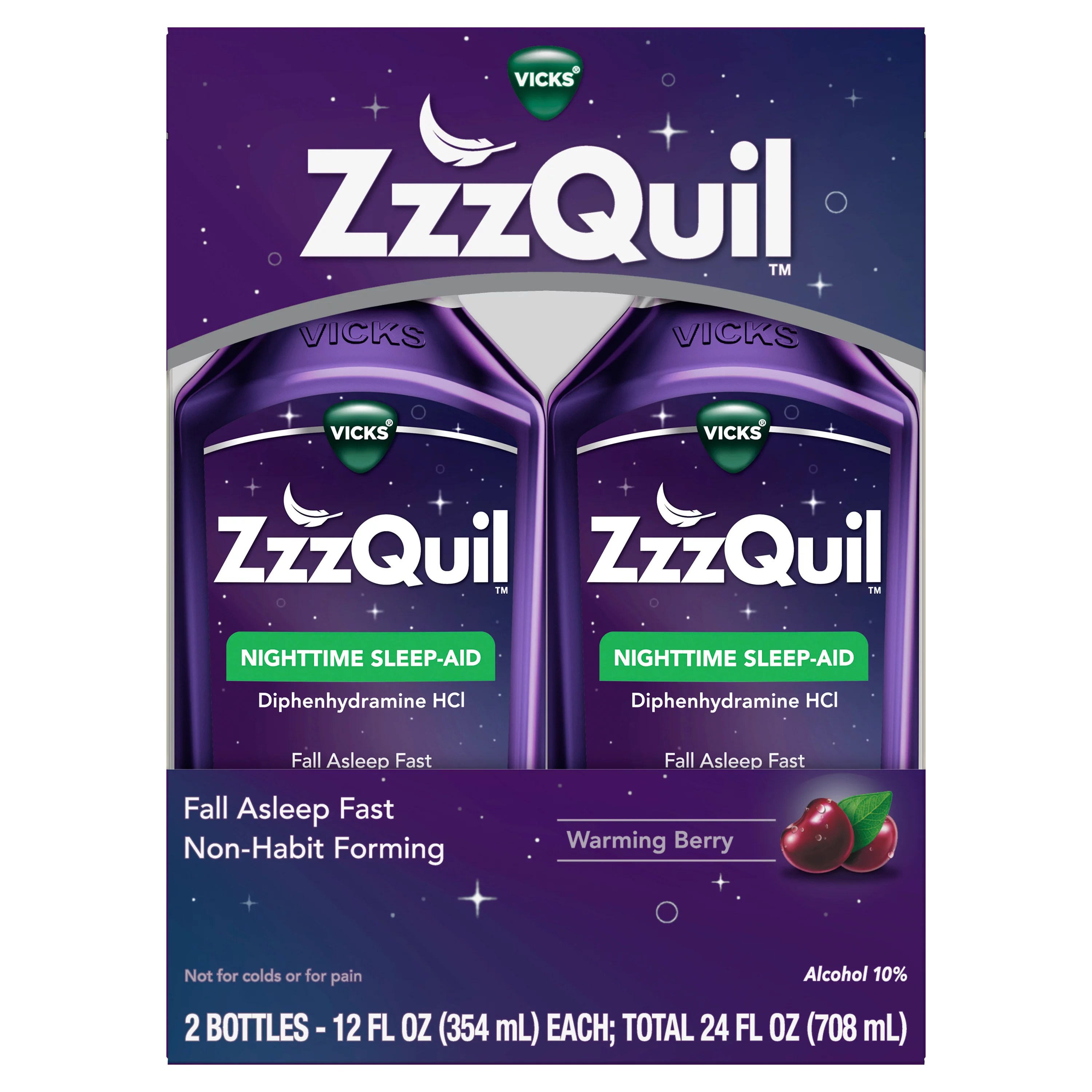 Vicks ZzzQuil Nighttime Sleep Aid Warming Berry Liquid 2 pk Shop