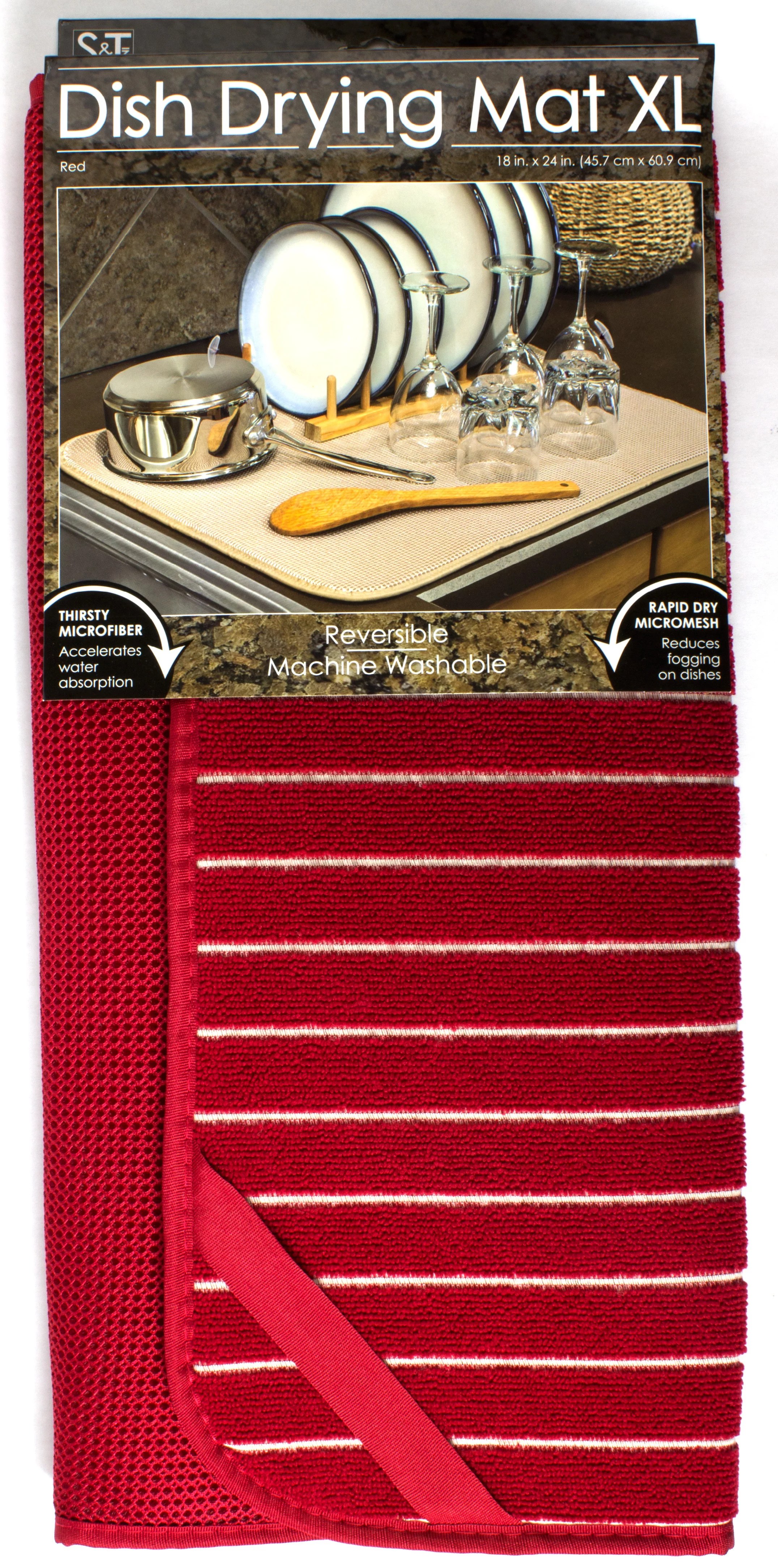 Schroeder & Tremayne Red Extra Large Dish Drying Mat 18x24 in Shop