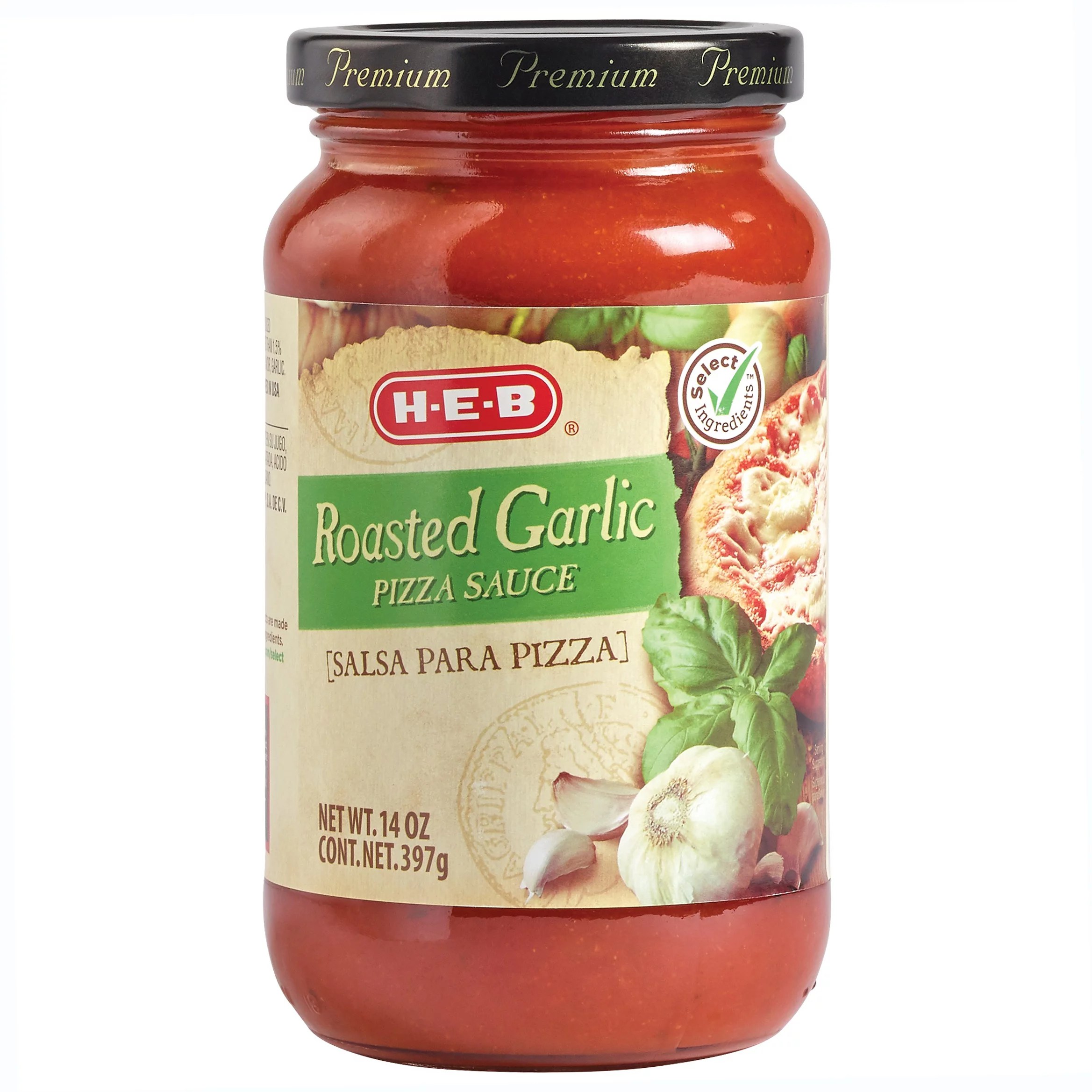 HEB Select Ingredients Roasted Garlic Pizza Sauce Shop Pasta Sauces