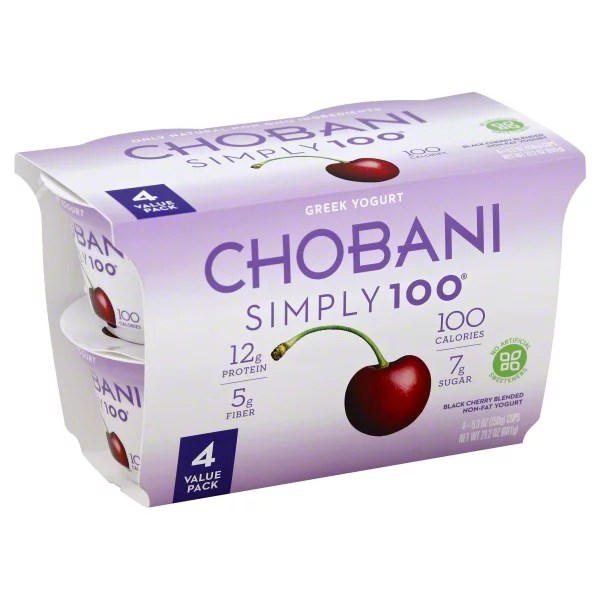 Chobani Simply 100 NonFat Black Cherry on the Bottom Greek Yogurt