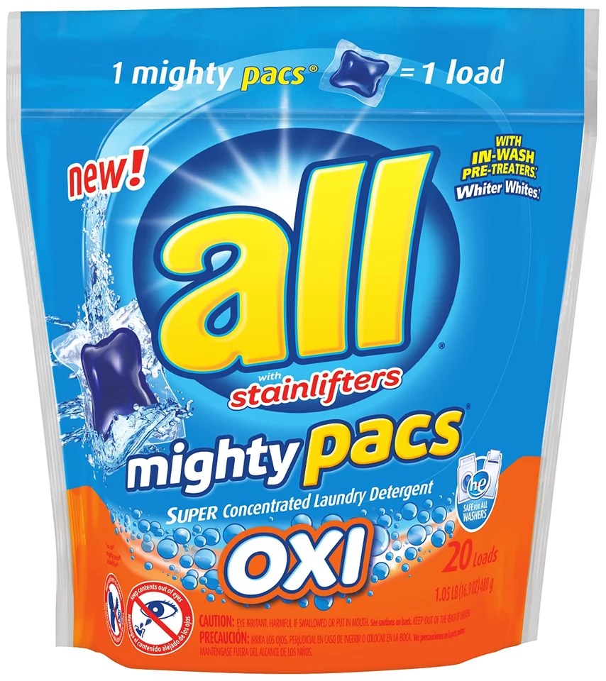 All Mighty Pacs With Oxi Stainlifters Shop Laundry at HEB