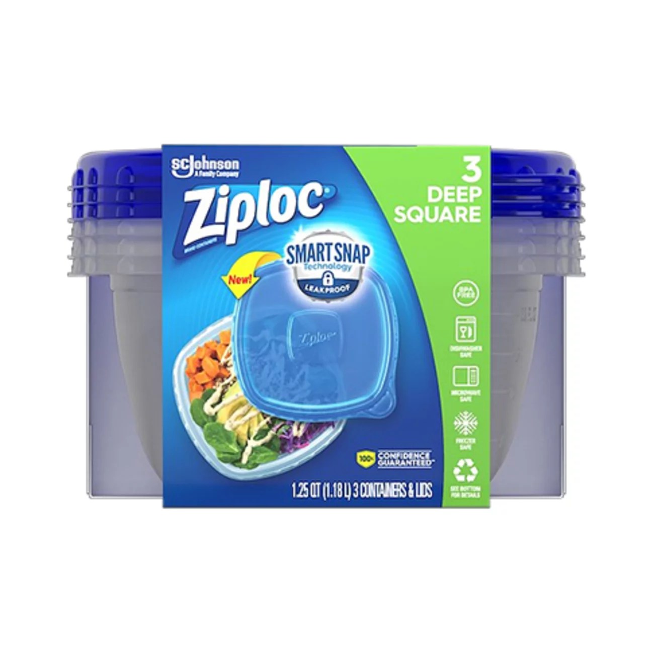 Ziploc Smart Snap Deep Square Storage Containers with Lids Shop Food